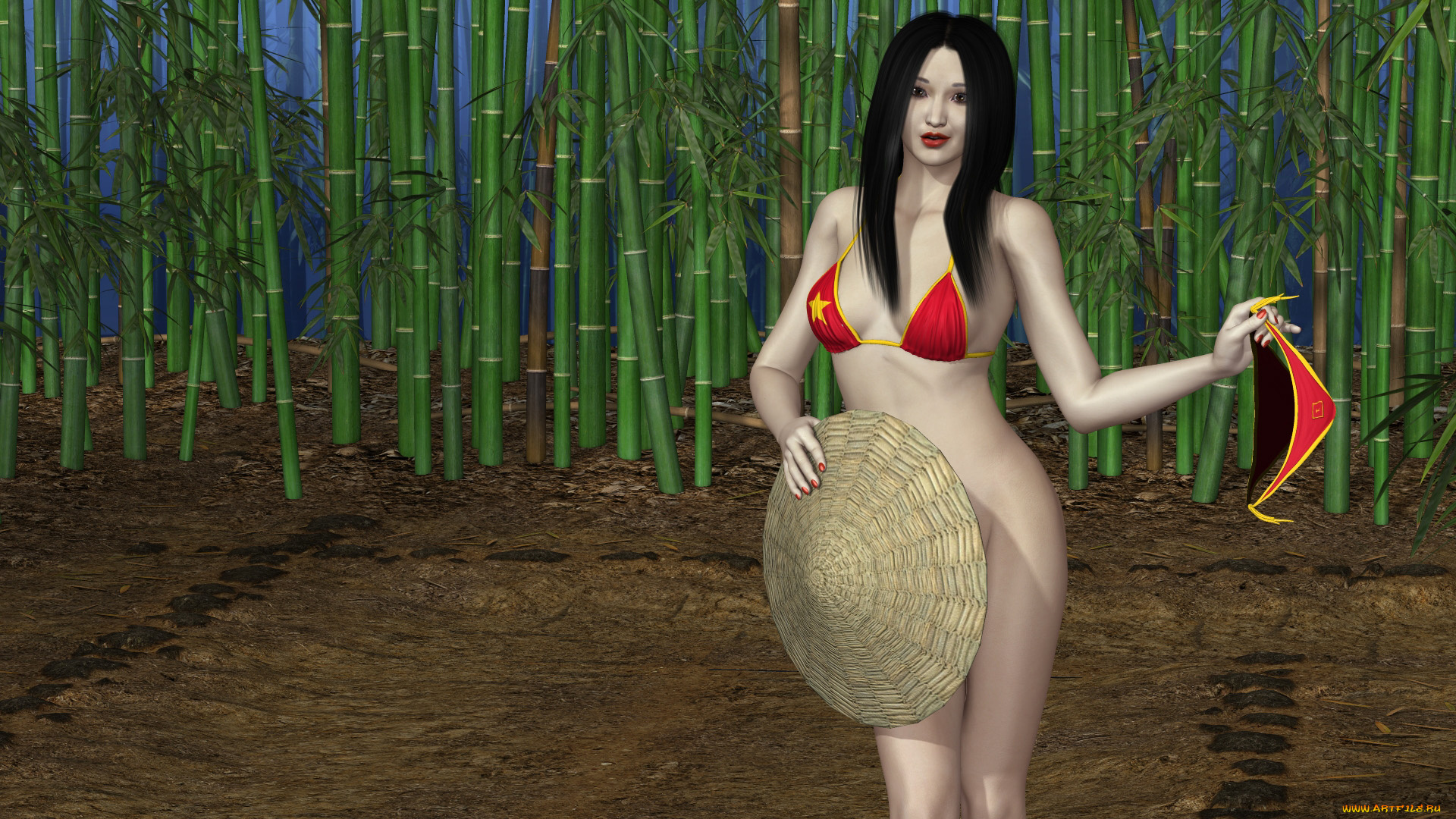 3д, графика, люди, , people, фон, купальник, взгляд, девушка