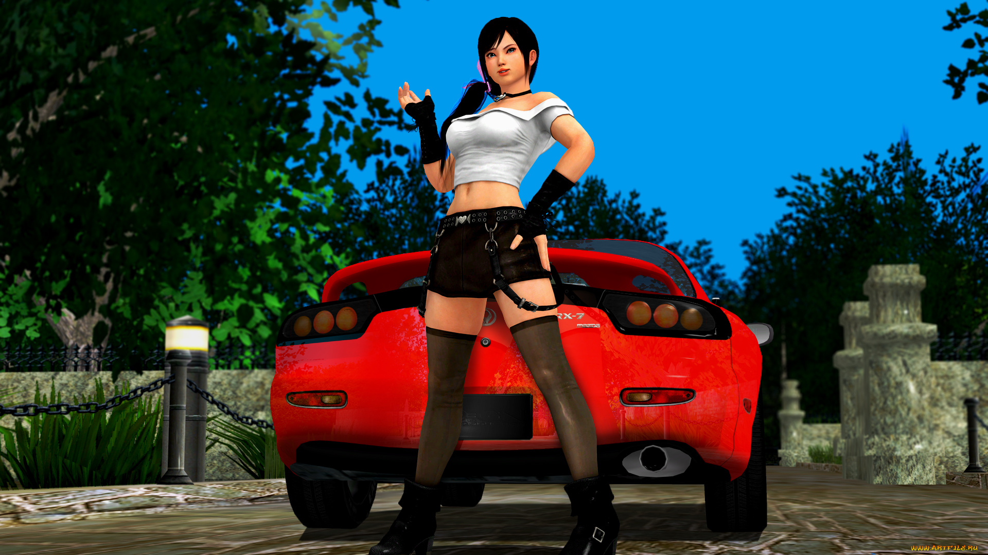 3д, графика, люди-авто, мото, , people-, car, , , moto, девушка, взгляд, фон, автомобиль