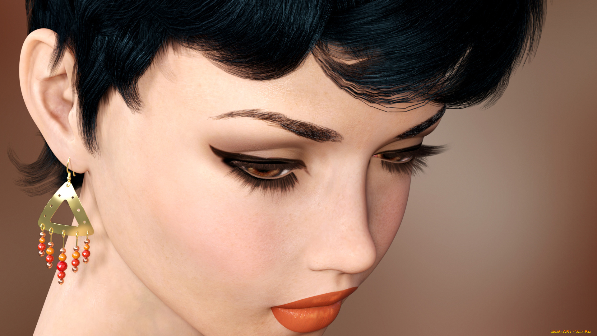 3д, графика, портрет, , portraits, девушка, взгляд, фон