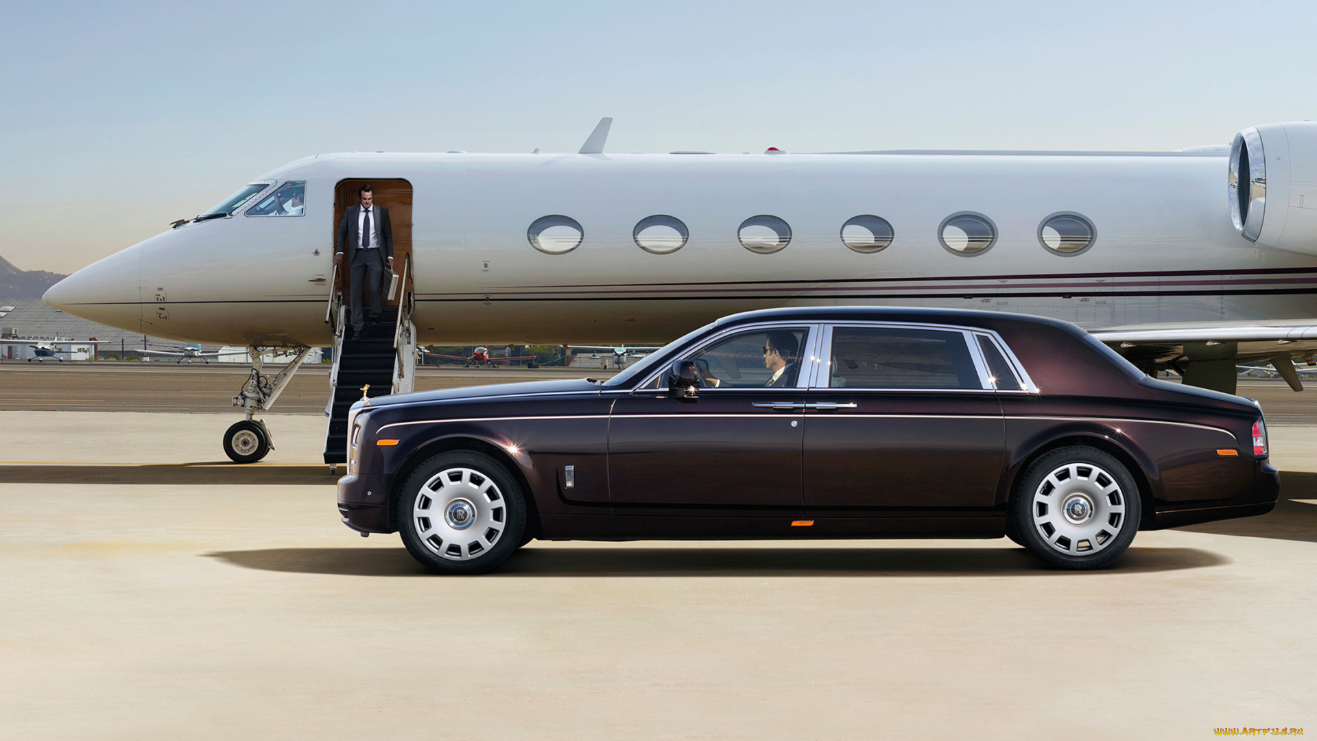 rolls, royce, phantom, 2016, автомобили, rolls-royce, rolls, royce, phantom, самолёт, аэродром