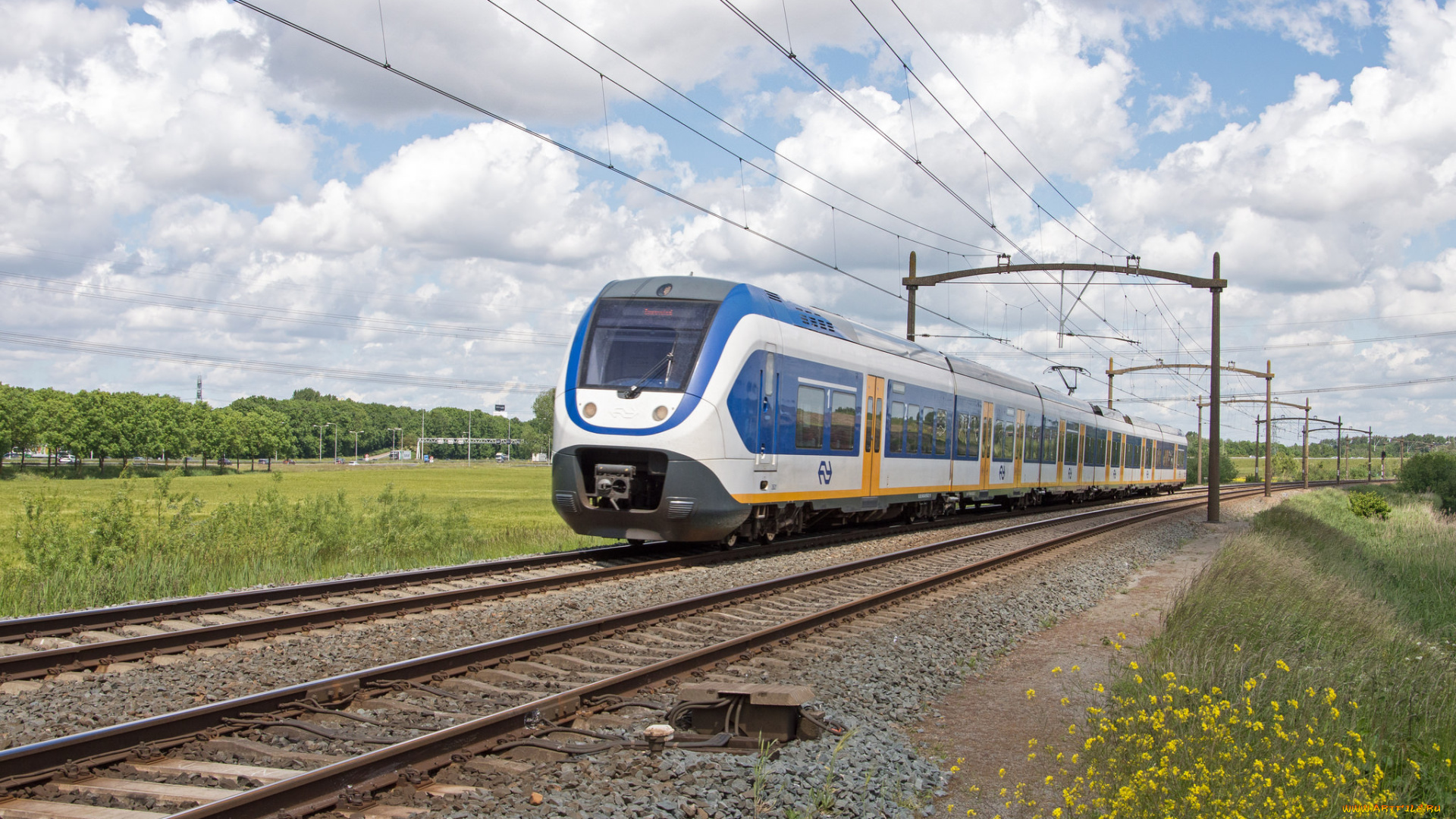 техника, электровозы, состав, рельсы, локомотив