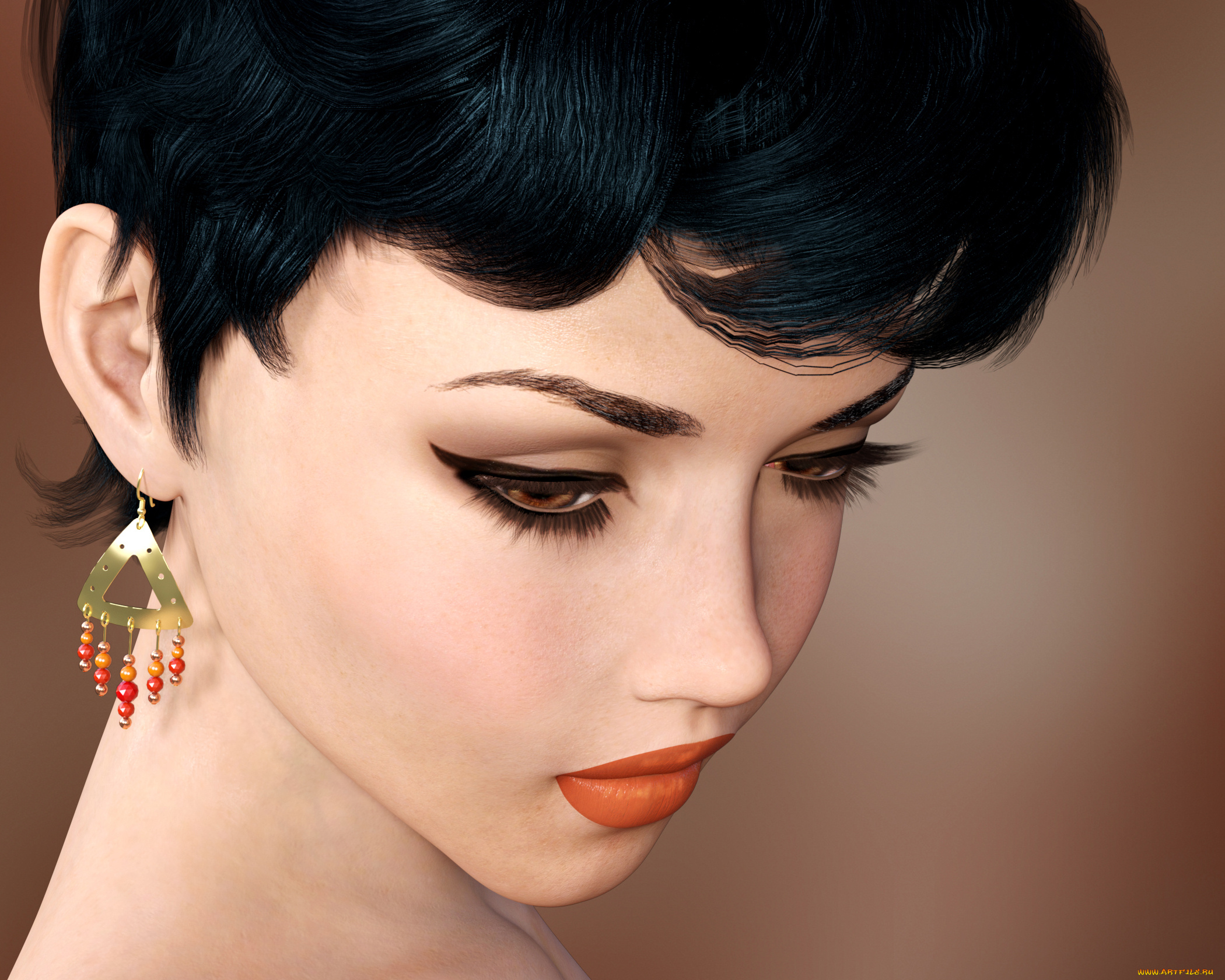 3д, графика, портрет, , portraits, девушка, взгляд, фон