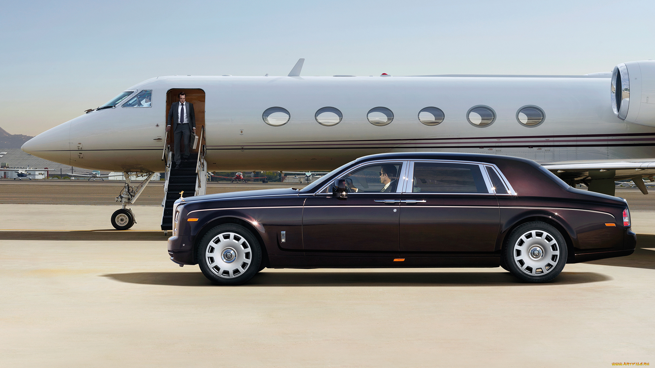 rolls, royce, phantom, 2016, автомобили, rolls-royce, rolls, royce, phantom, самолёт, аэродром