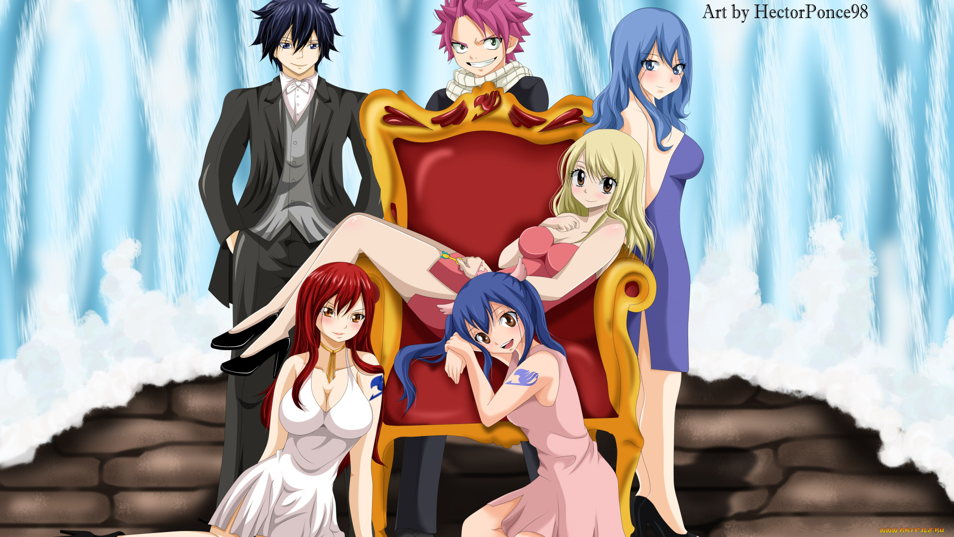 аниме, fairy, tail, хвост, феи