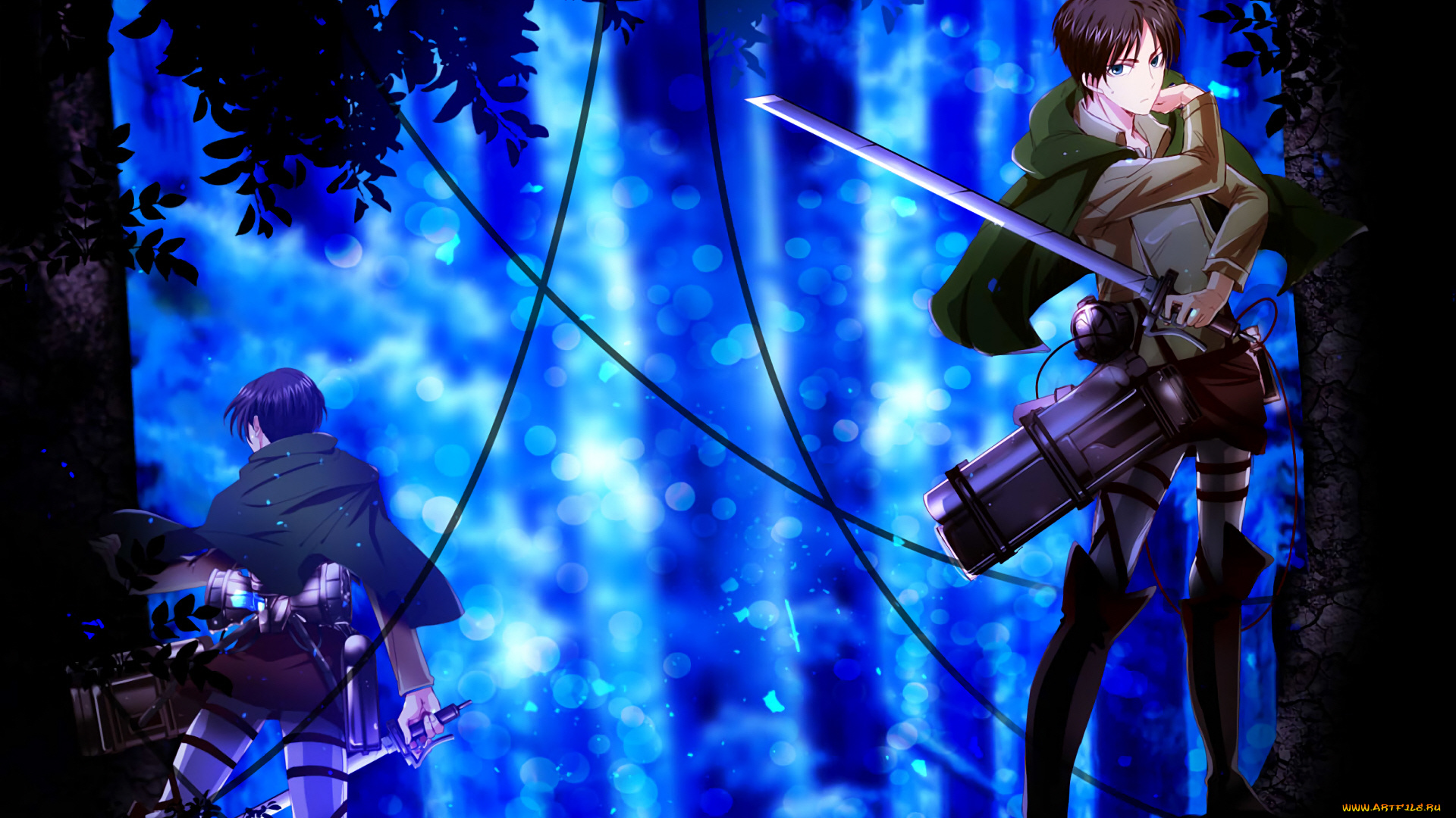 аниме, shingeki, no, kyojin, атака, титанов