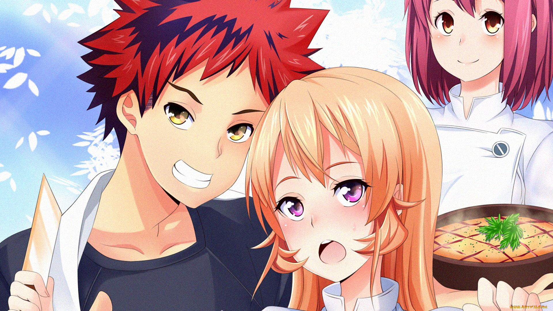 аниме, shokugeki, no, soma, девушки, парень, сома