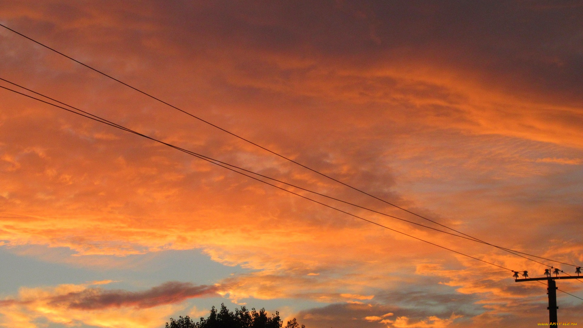 природа, восходы, закаты, закат, оранжевый