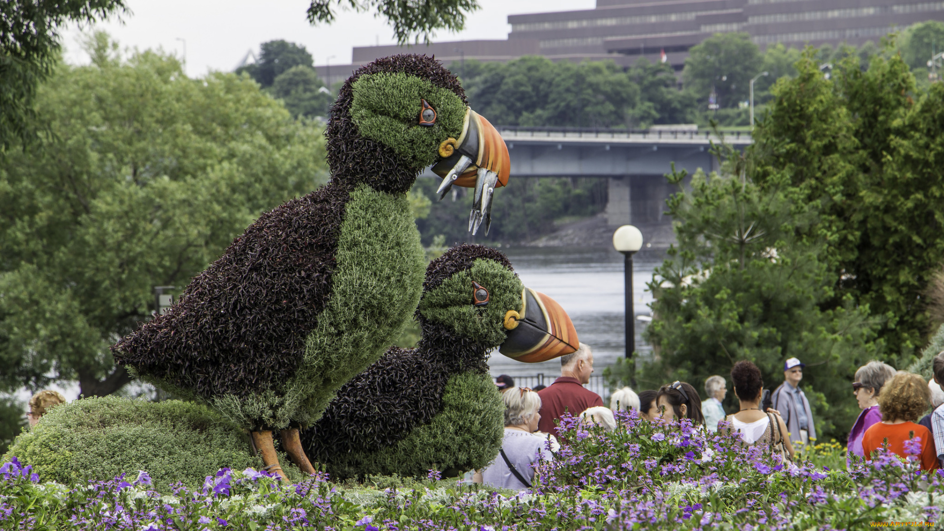 разное, садовые, и, парковые, скульптуры, красота, клумба, парк, озеленение, скульптура