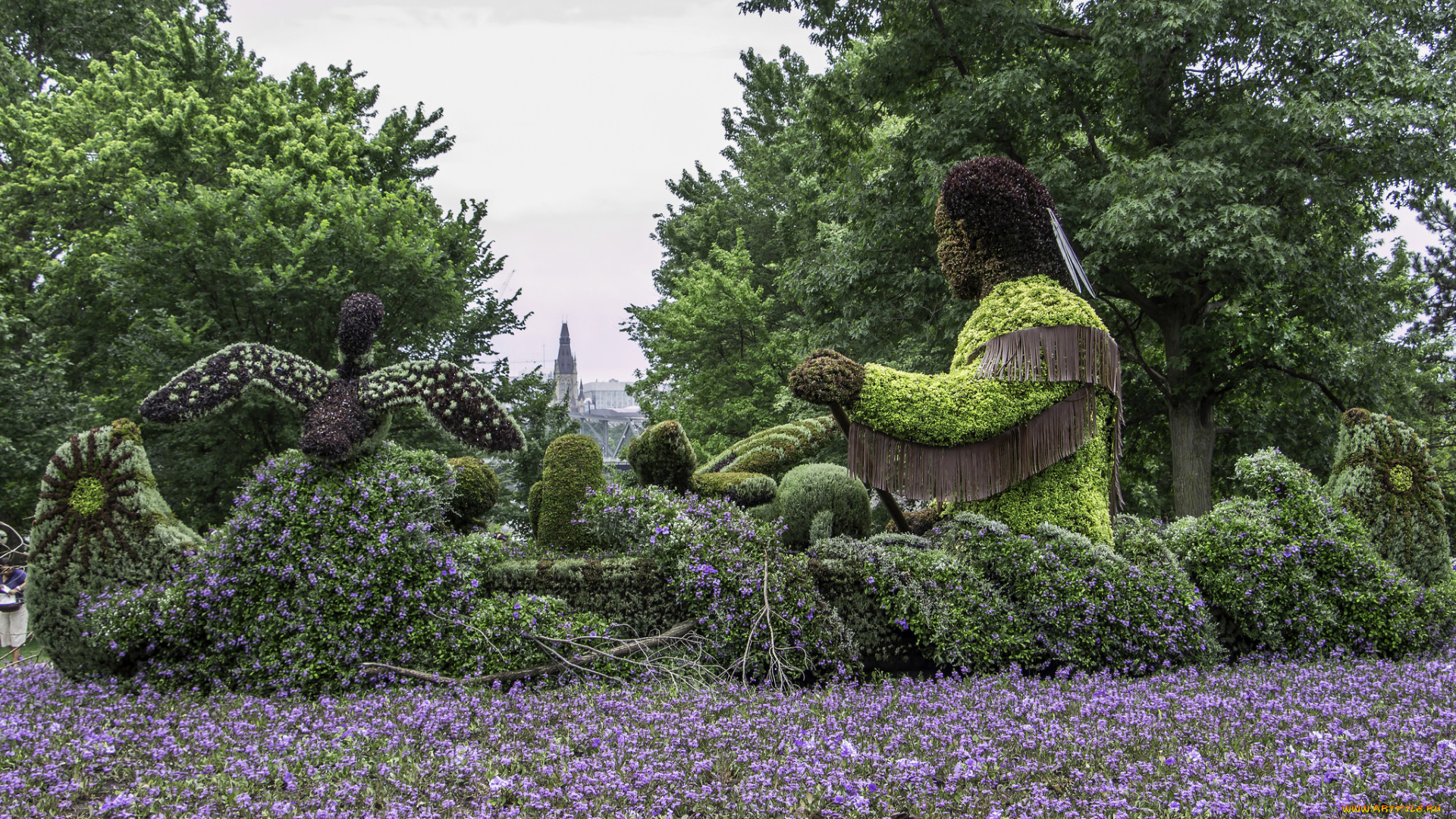 разное, садовые, и, парковые, скульптуры, скульптура, клумба, парк, озеленение, красота