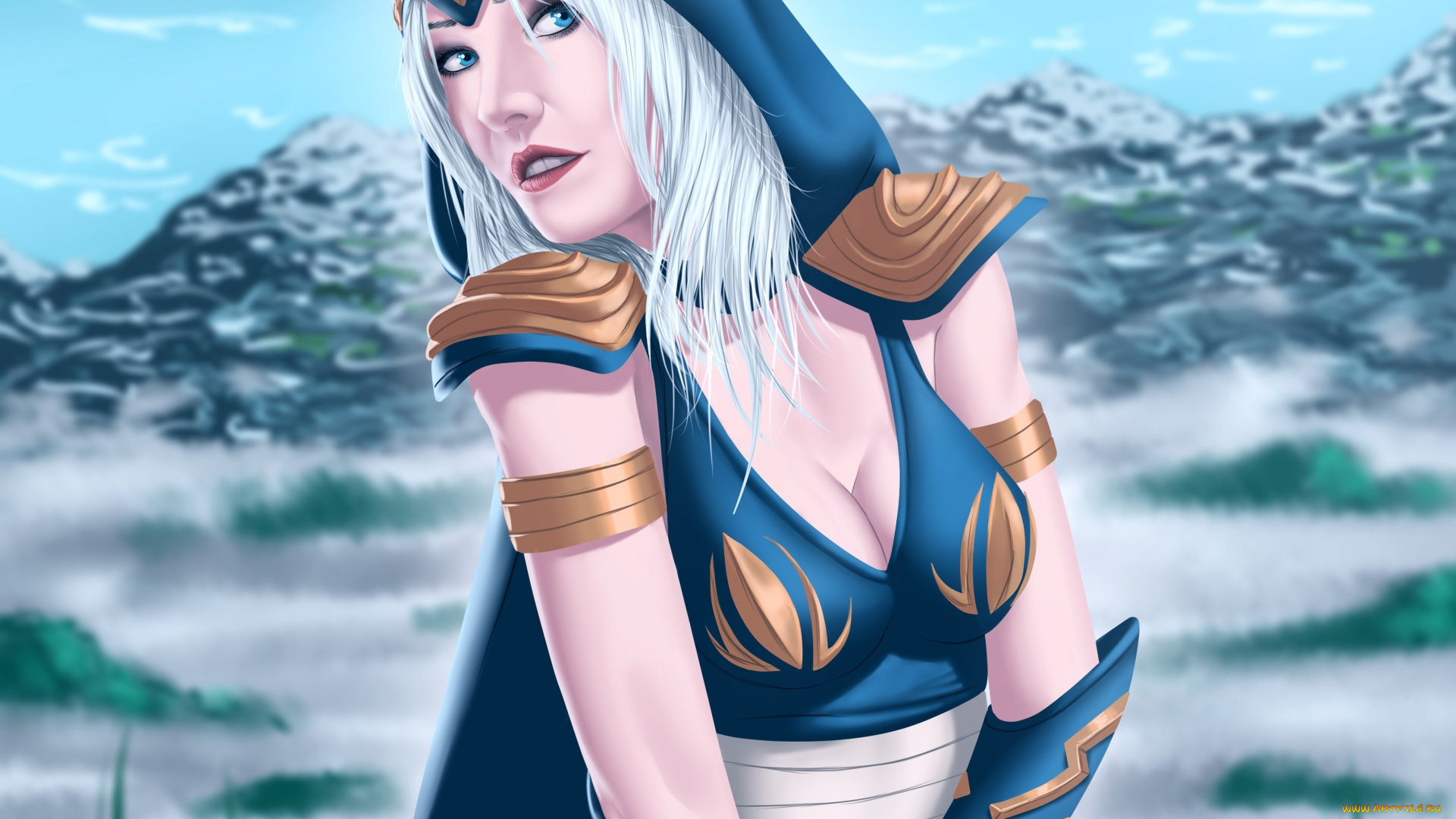 рисованное, люди, взгляд, девушка, фон