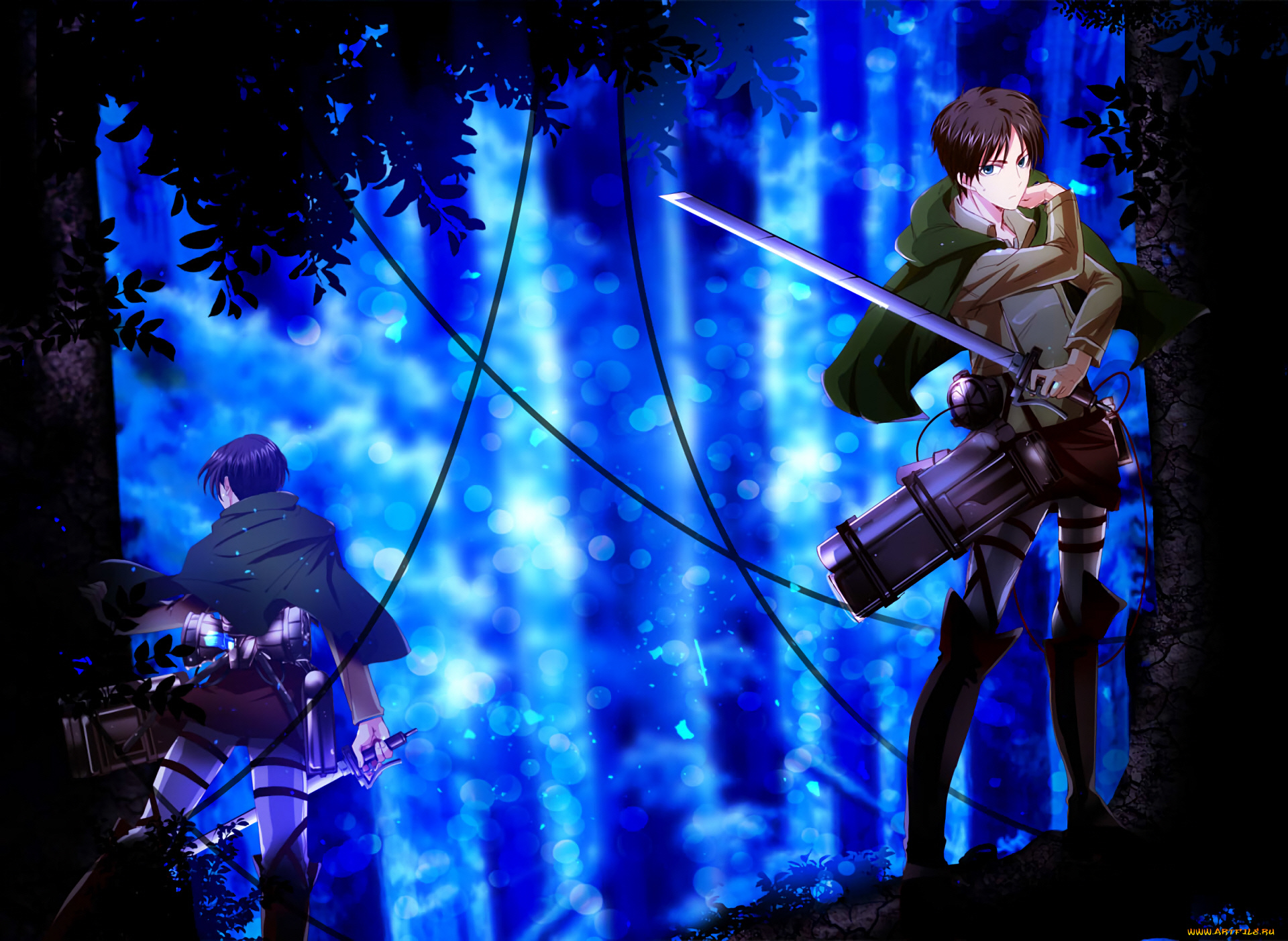 аниме, shingeki, no, kyojin, атака, титанов