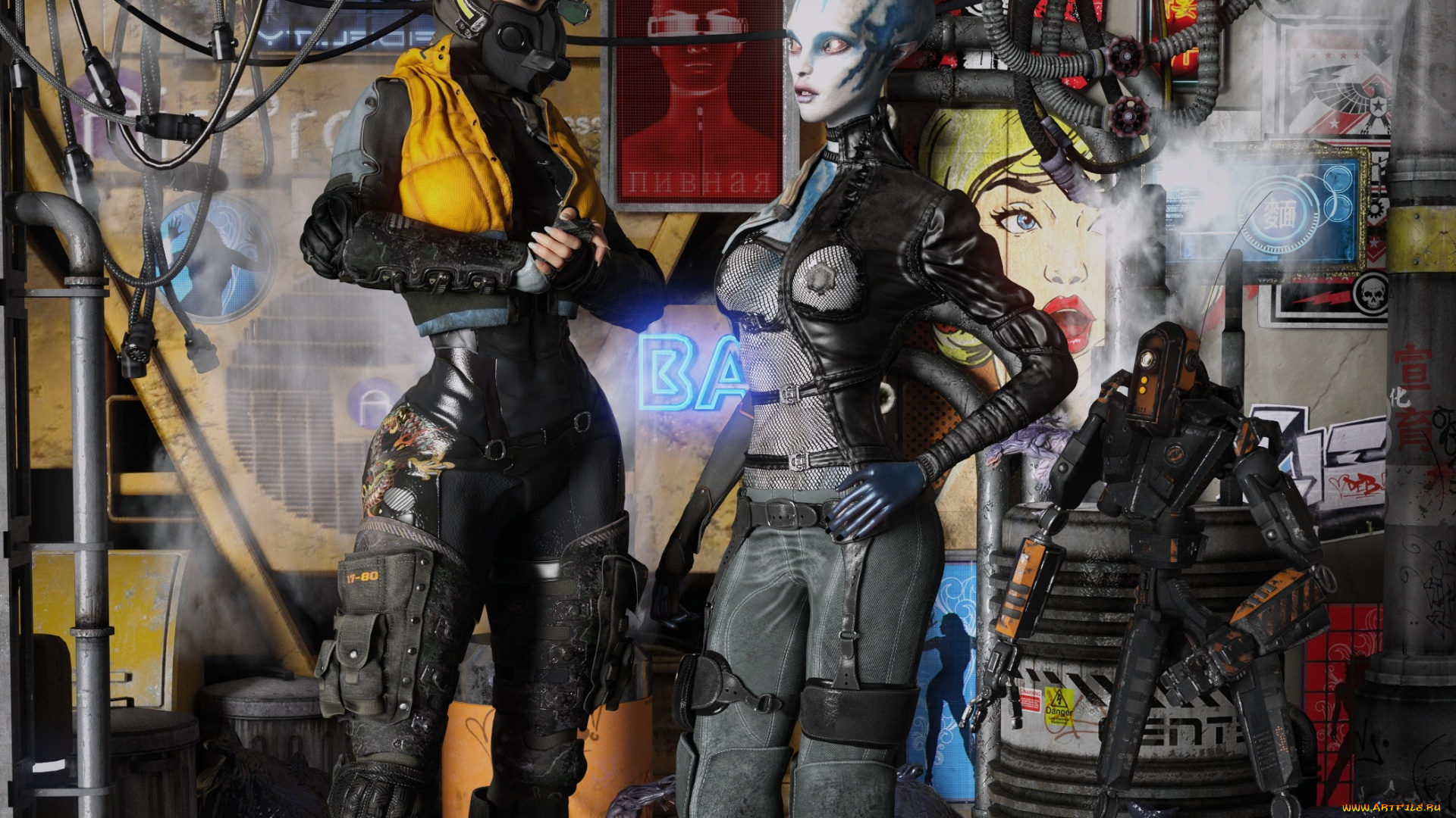 3д, графика, фантазия, , fantasy, девушка, взгляд, фон