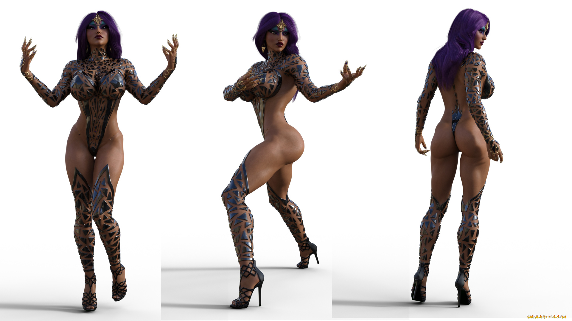 3д, графика, фантазия, , fantasy, девушки, взгляд, фон