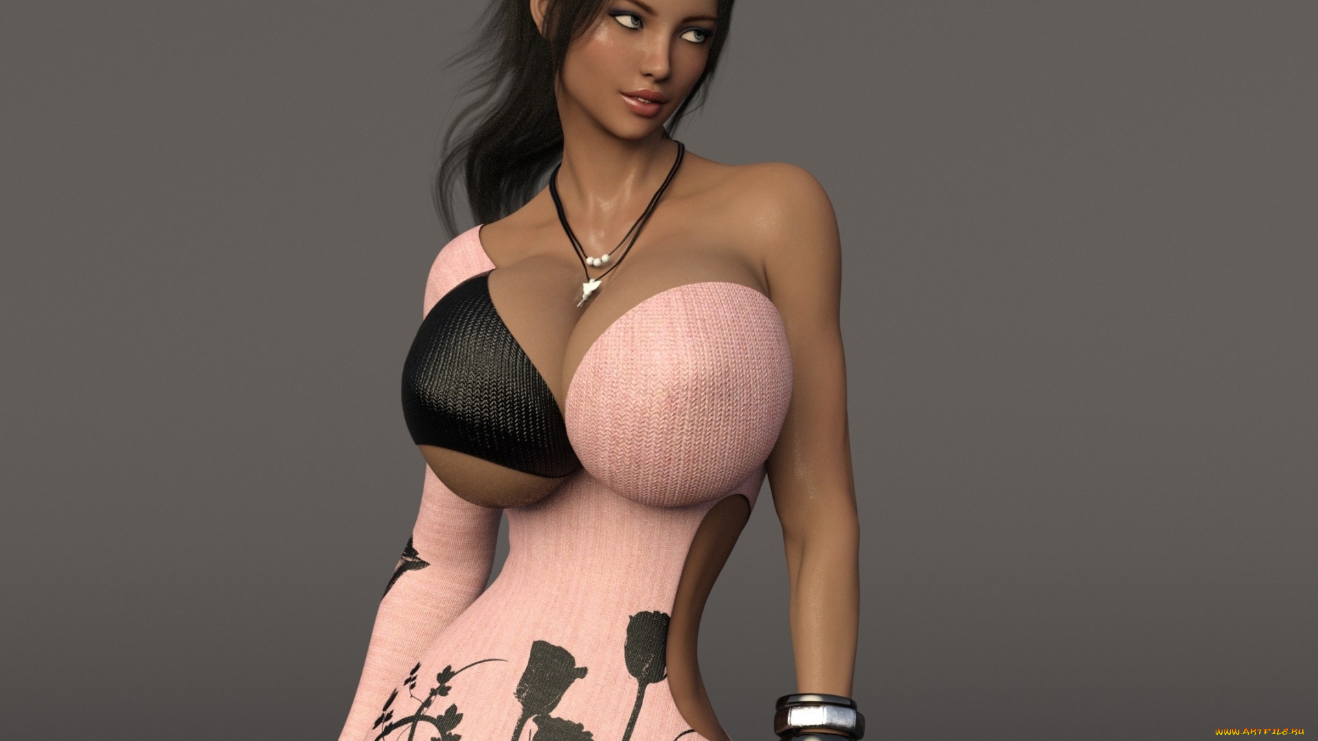 3д, графика, люди, , people, девушка, взгляд, фон