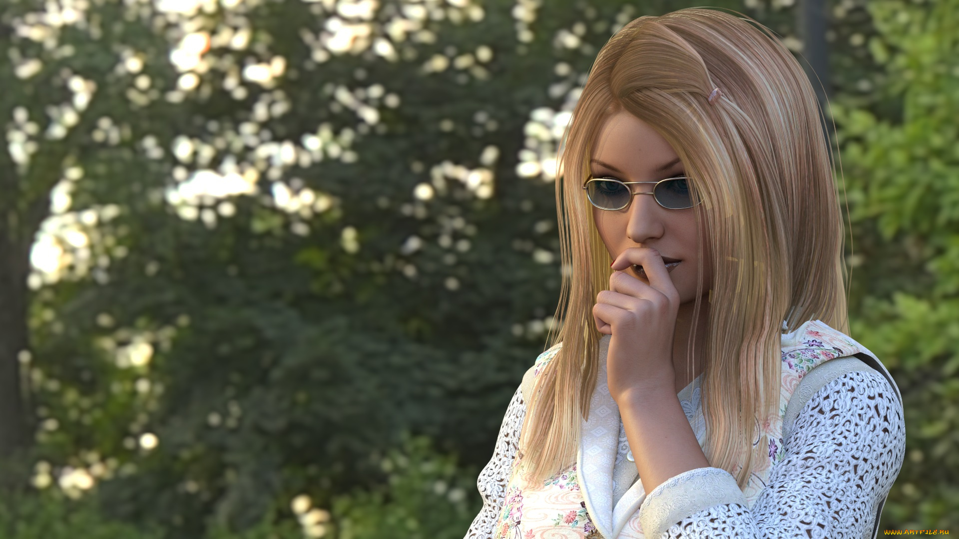 3д, графика, портрет, , portraits, взгляд, девушка, фон