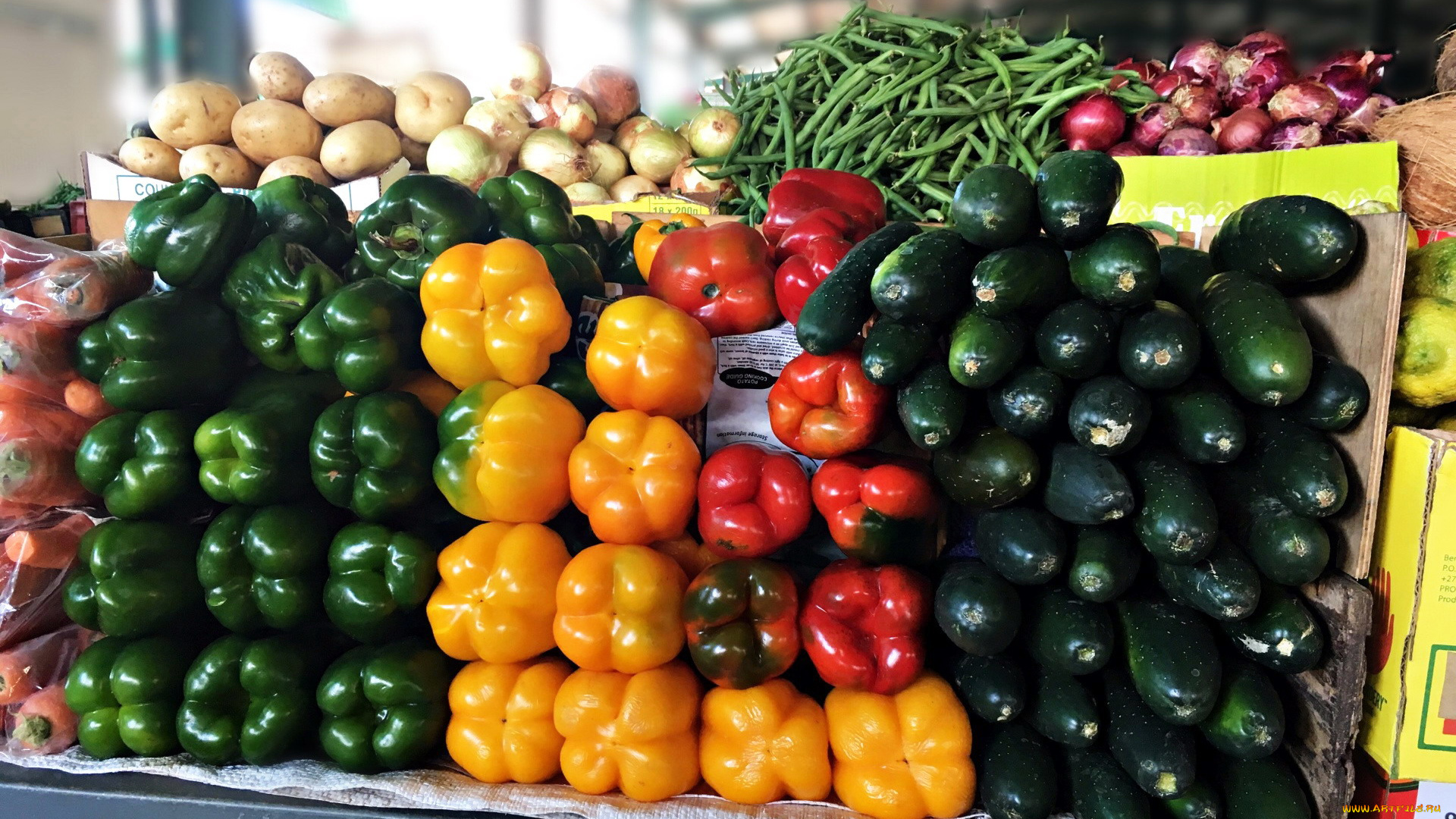 еда, овощи, перец, картофель, фасоль