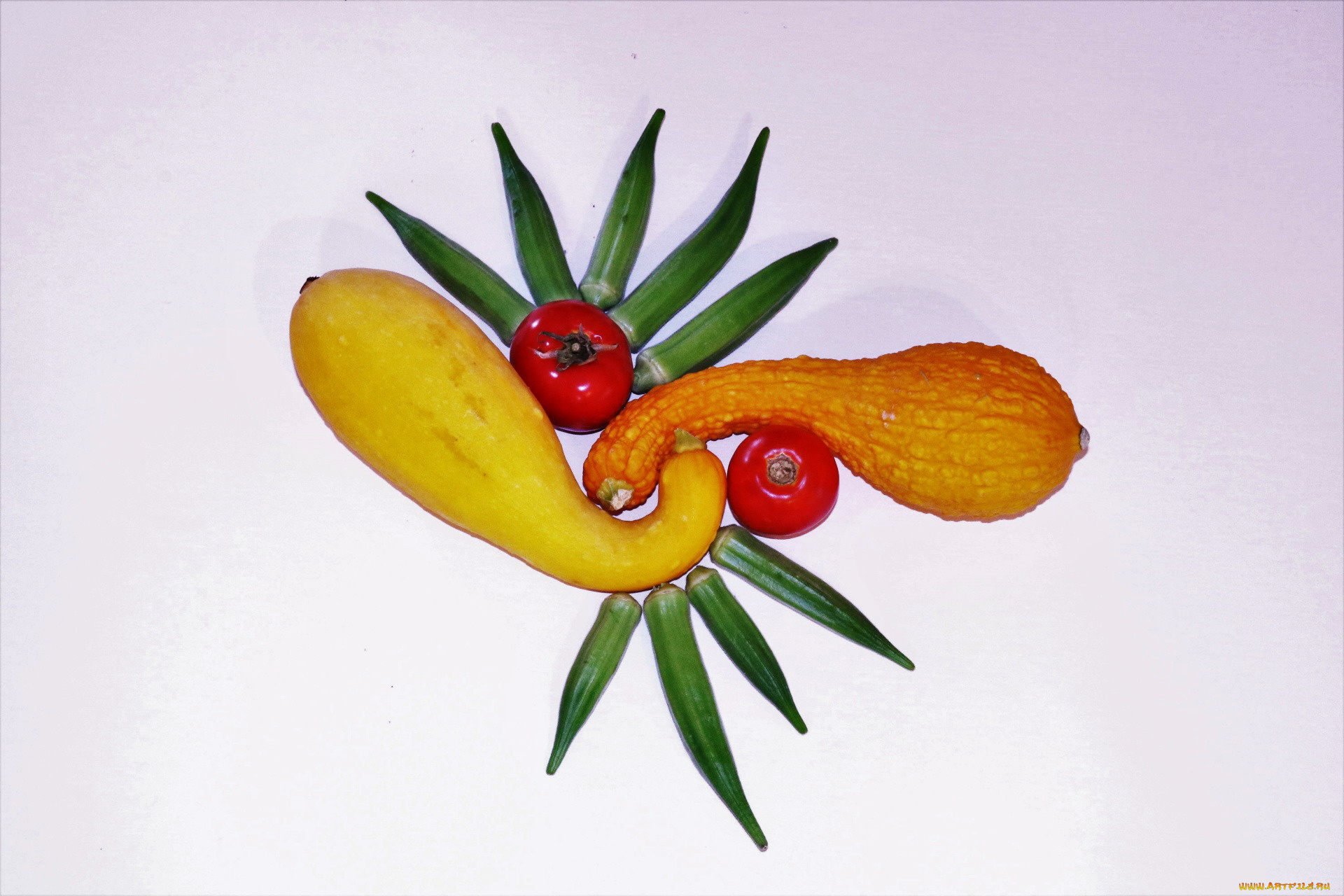 еда, овощи, помидоры, окра