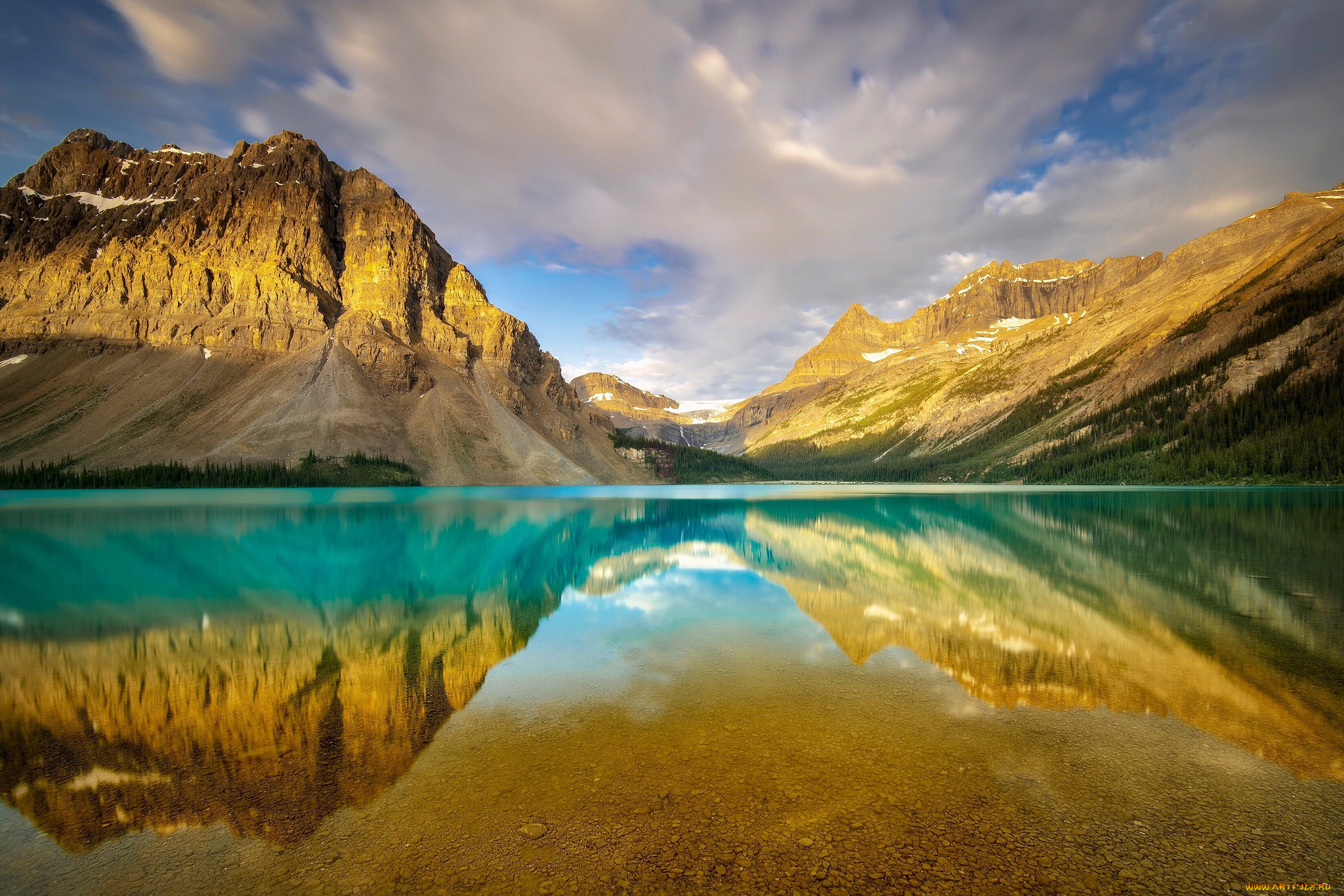 природа, реки, озера, bow, lake, banff, national, park, canada, alberta