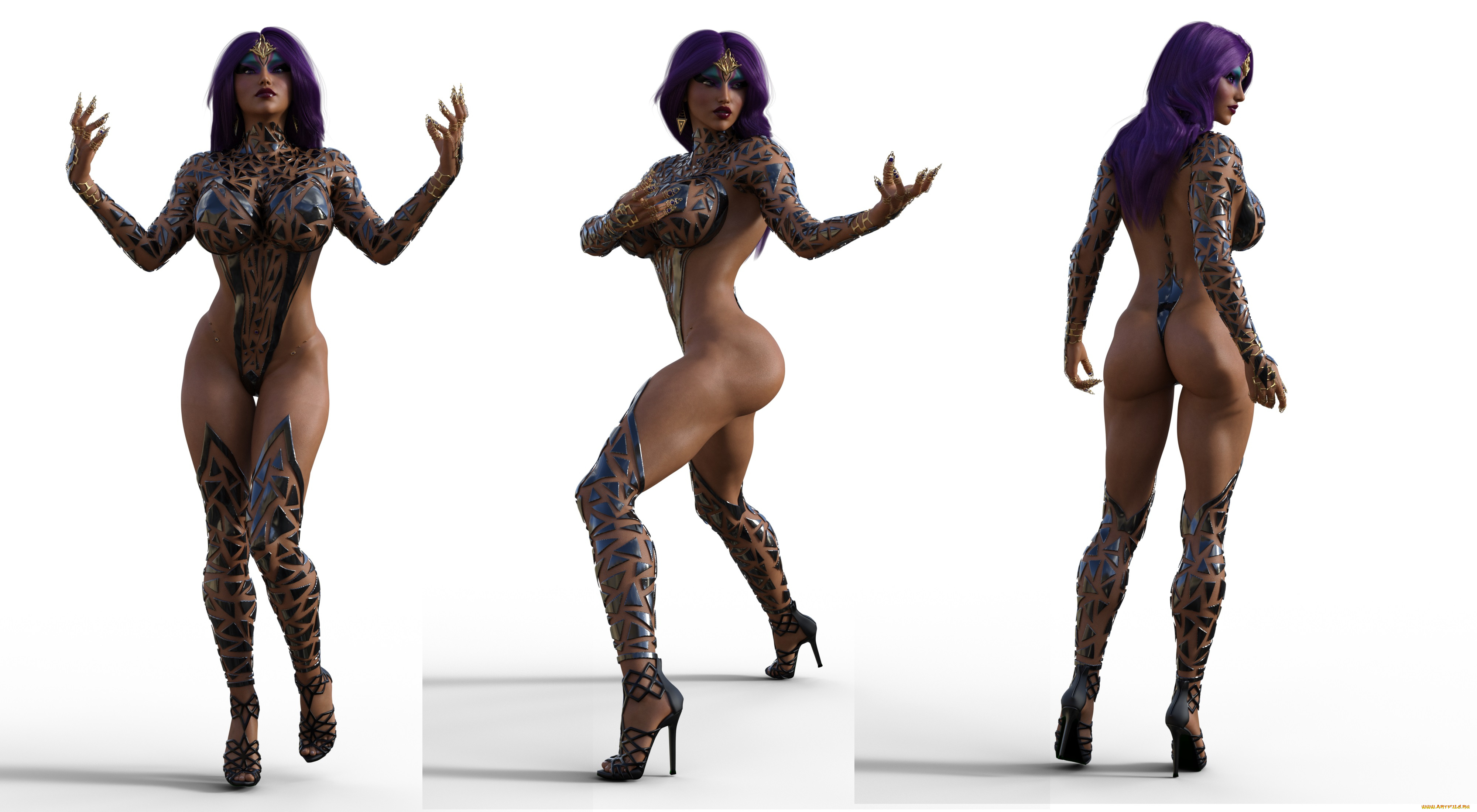 3д, графика, фантазия, , fantasy, девушки, взгляд, фон