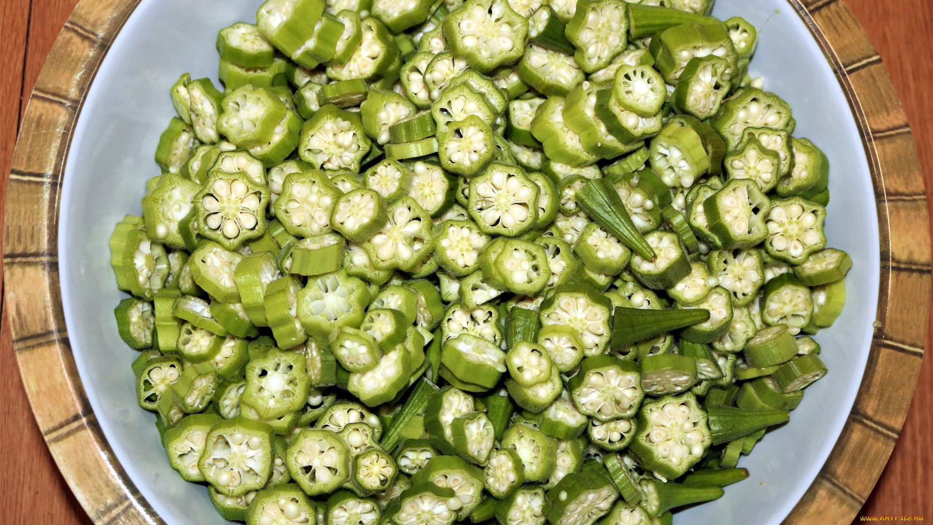 еда, окра, бамия