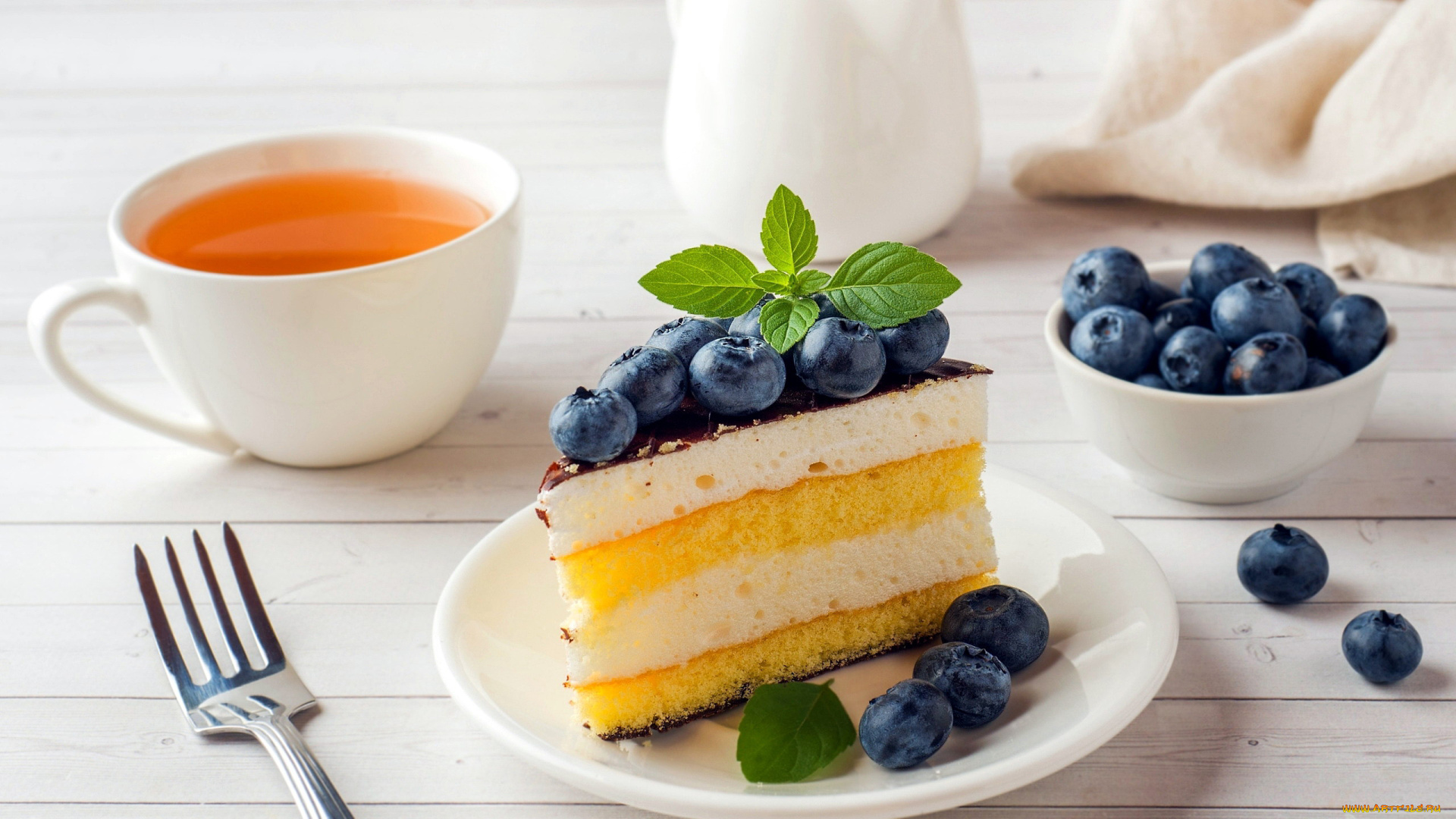 еда, пирожные, , кексы, , печенье, черника, пирожное, мята, чай