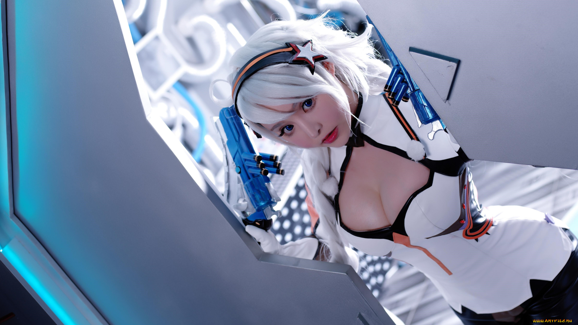 девушки, liu, you, qi, костюм, оружие, двери, liu, you, qi