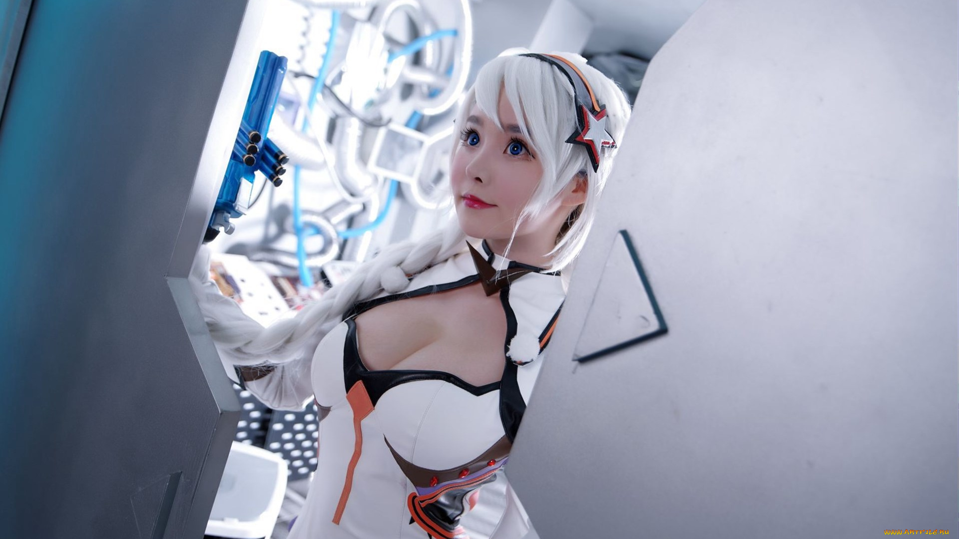 девушки, liu, you, qi, костюм, оружие, двери