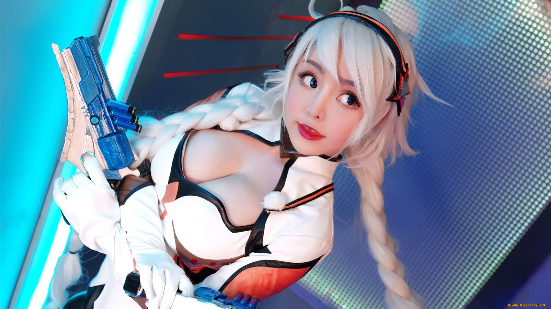 девушки, liu, you, qi, костюм, оружие, косы