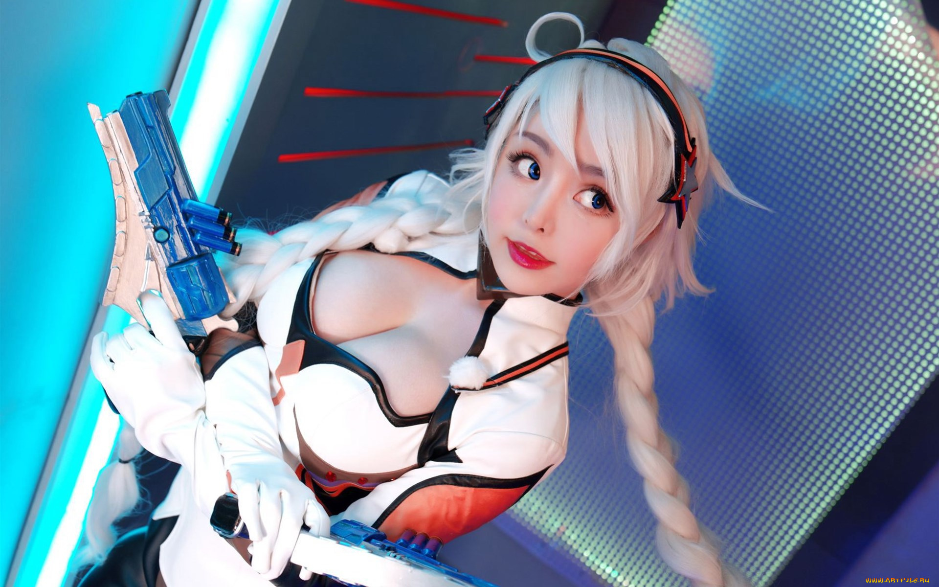 девушки, liu, you, qi, костюм, оружие, косы