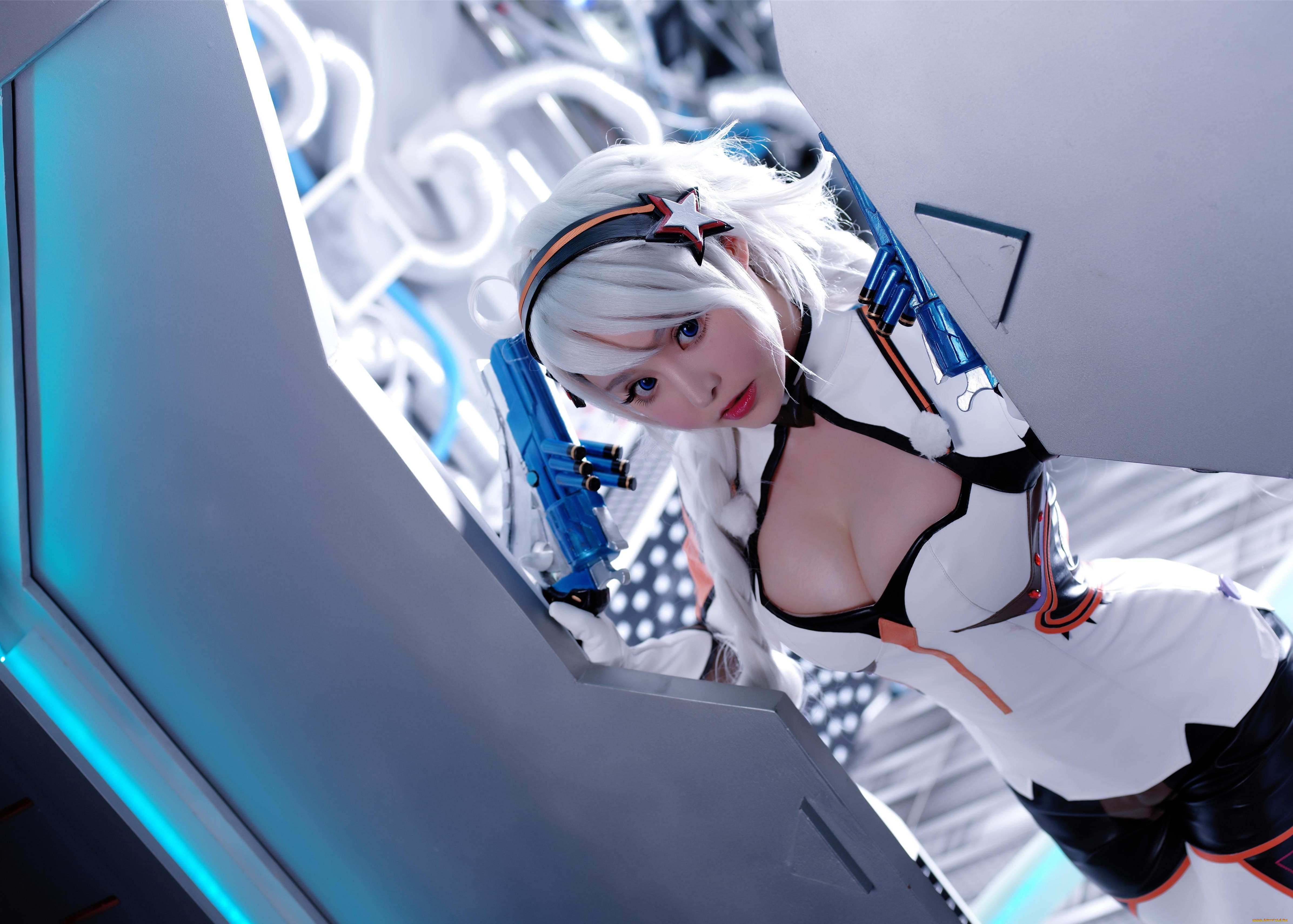 девушки, liu, you, qi, костюм, оружие, двери, liu, you, qi