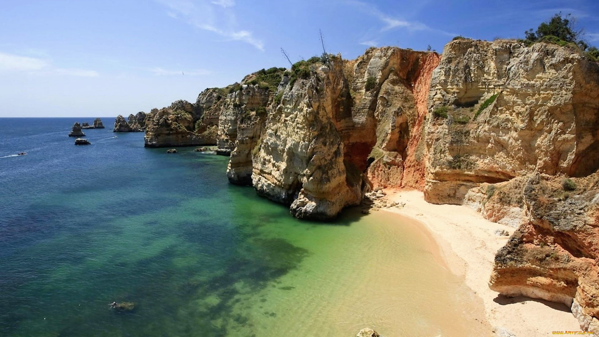 лагос, , португалия, природа, побережье, скалы, берег, море