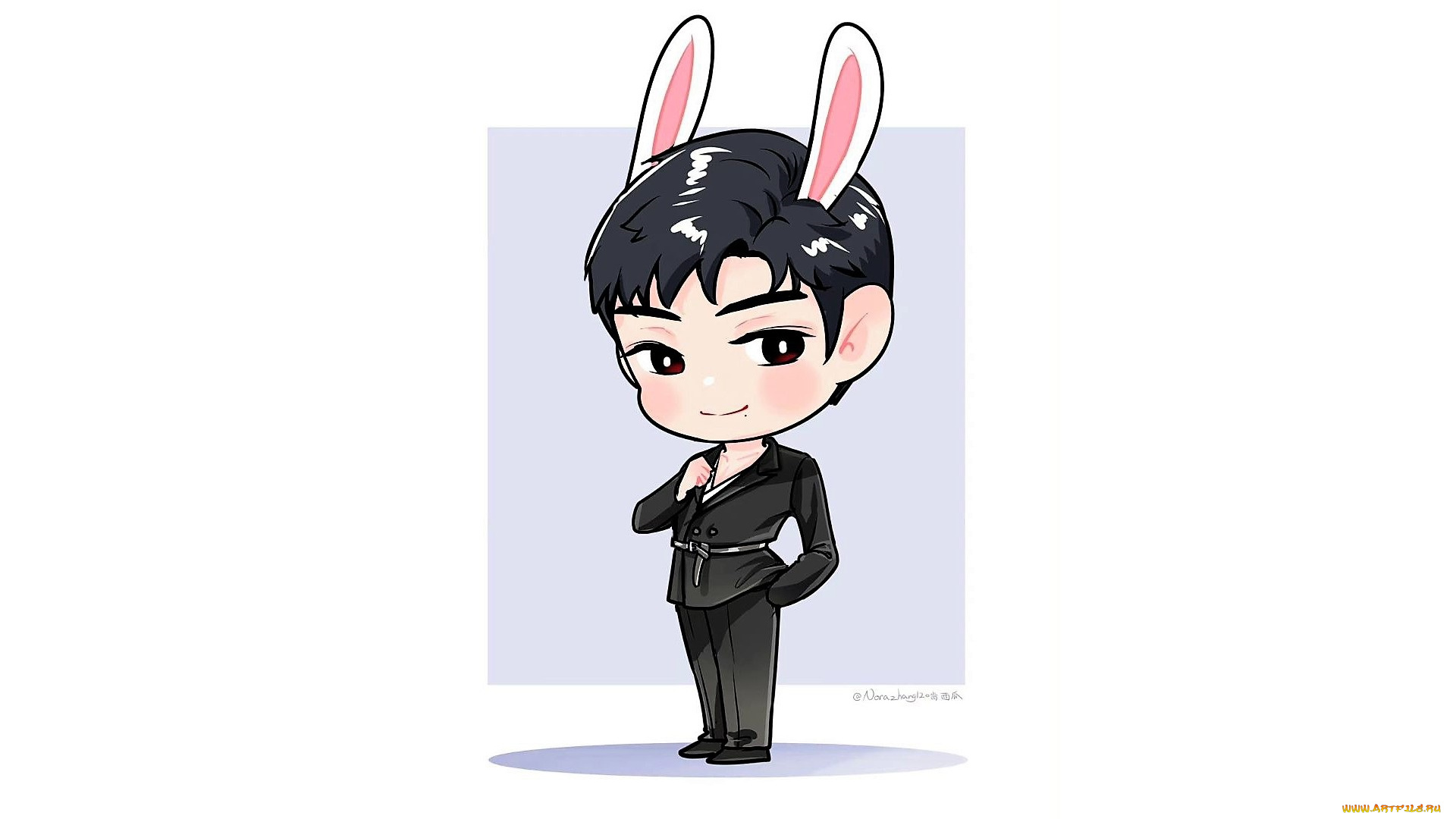 рисованное, люди, сяо, чжань, чиби, ушки