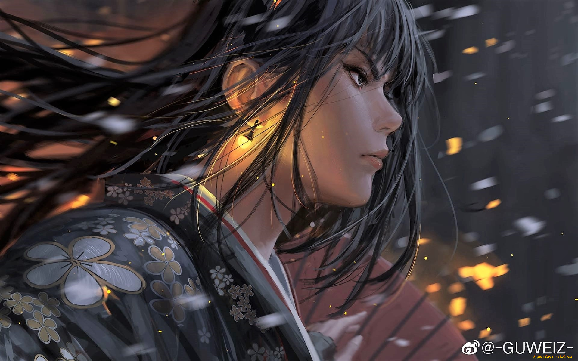 фэнтези, _guweiz, девушка, искры