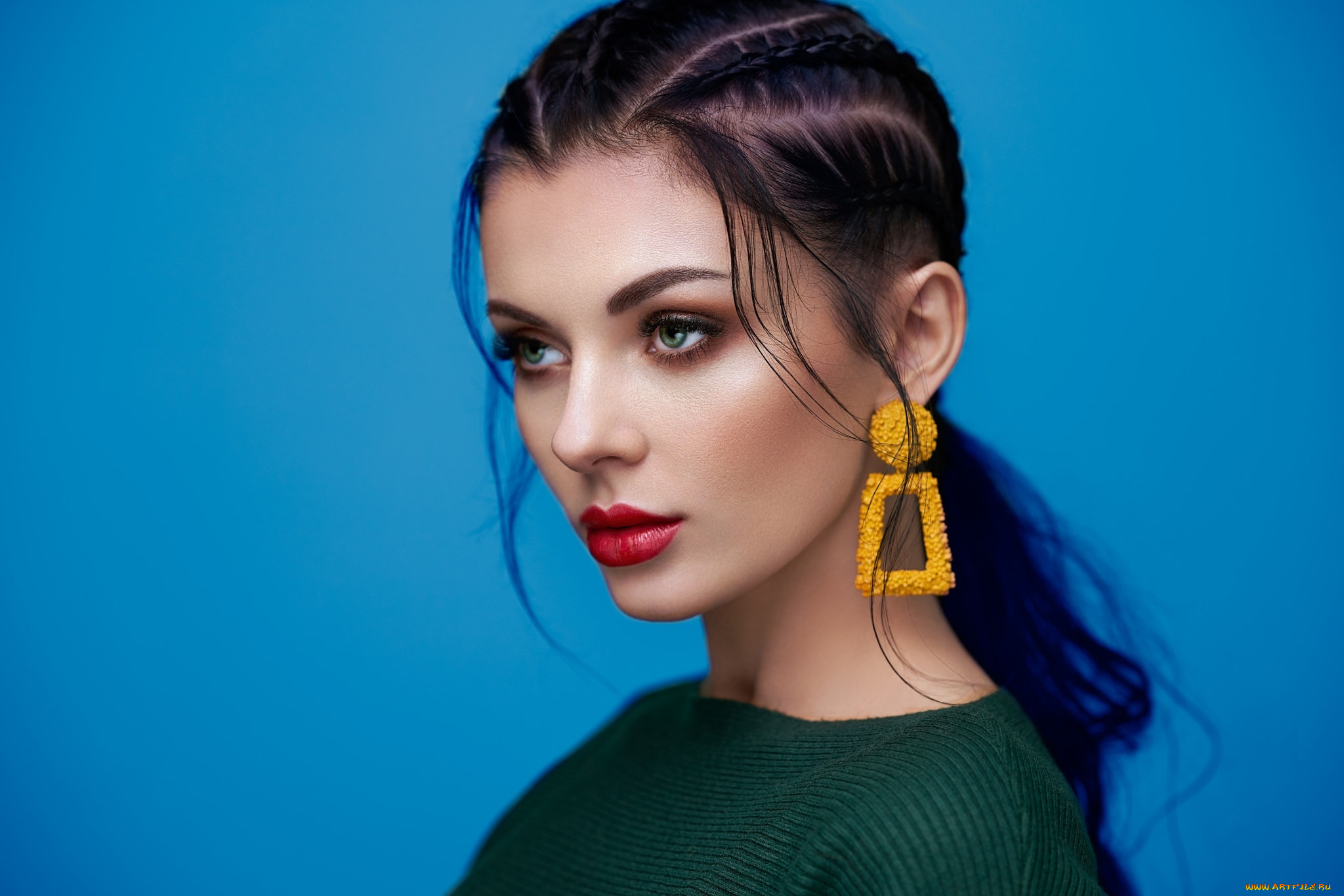 девушки, -, лица, , портреты, брюнетка, портрет, макияж