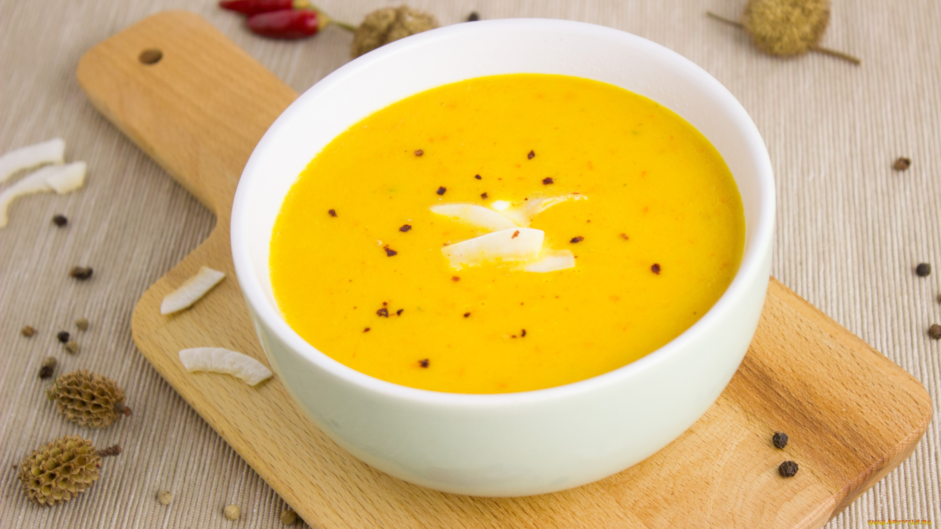 еда, первые, блюда, тыквенный, суп