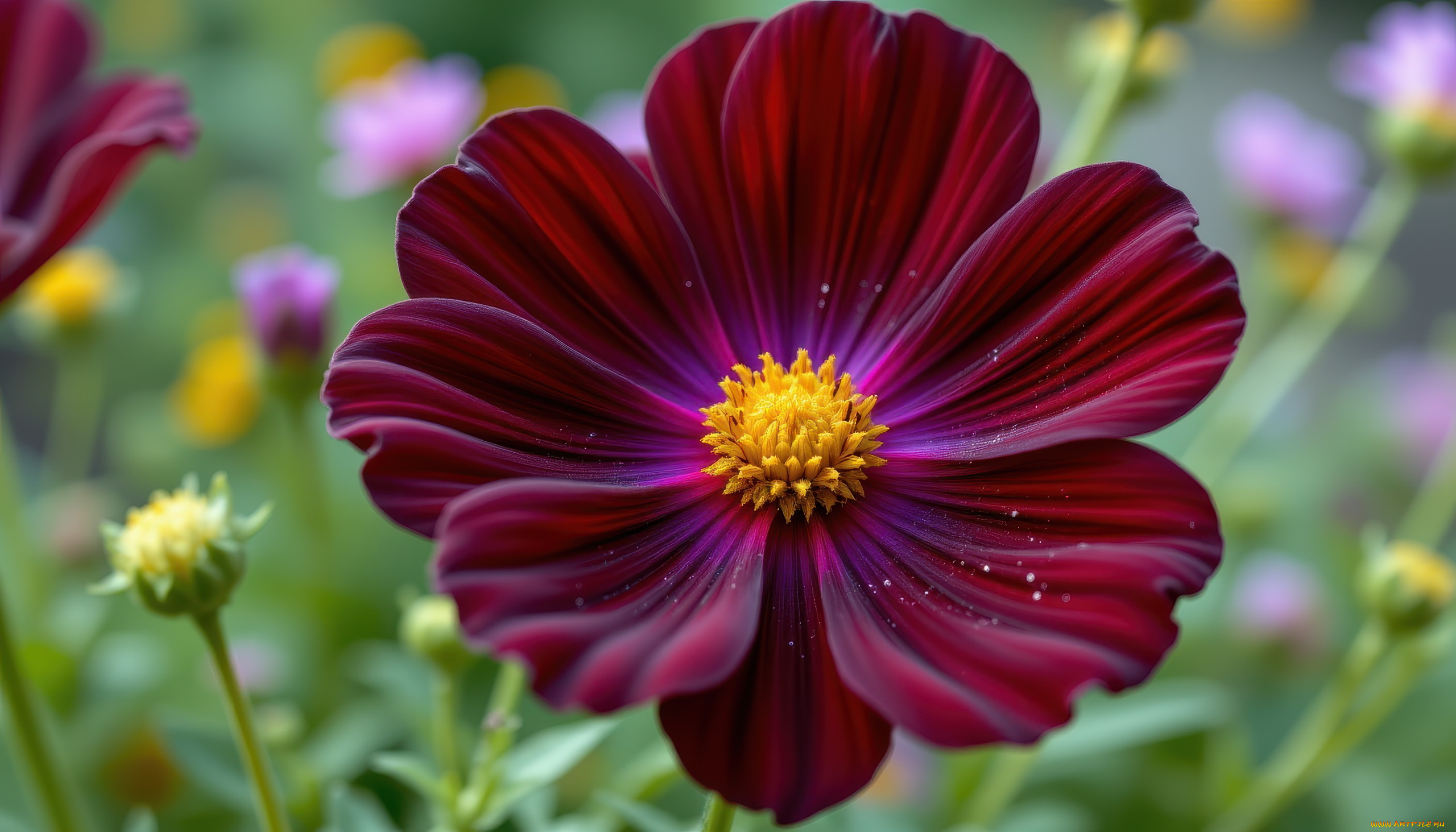 3д, графика, цветы, , flowers, космея, макро