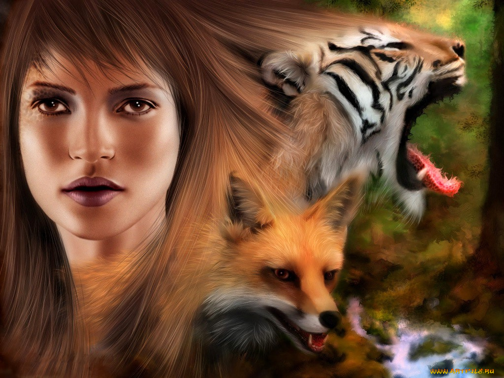 nature, woman, разное, компьютерный, дизайн