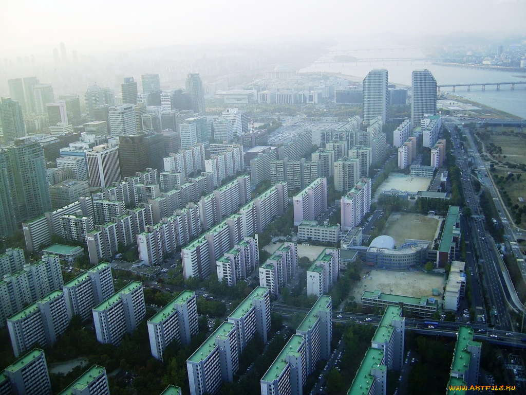 корея, города, панорамы