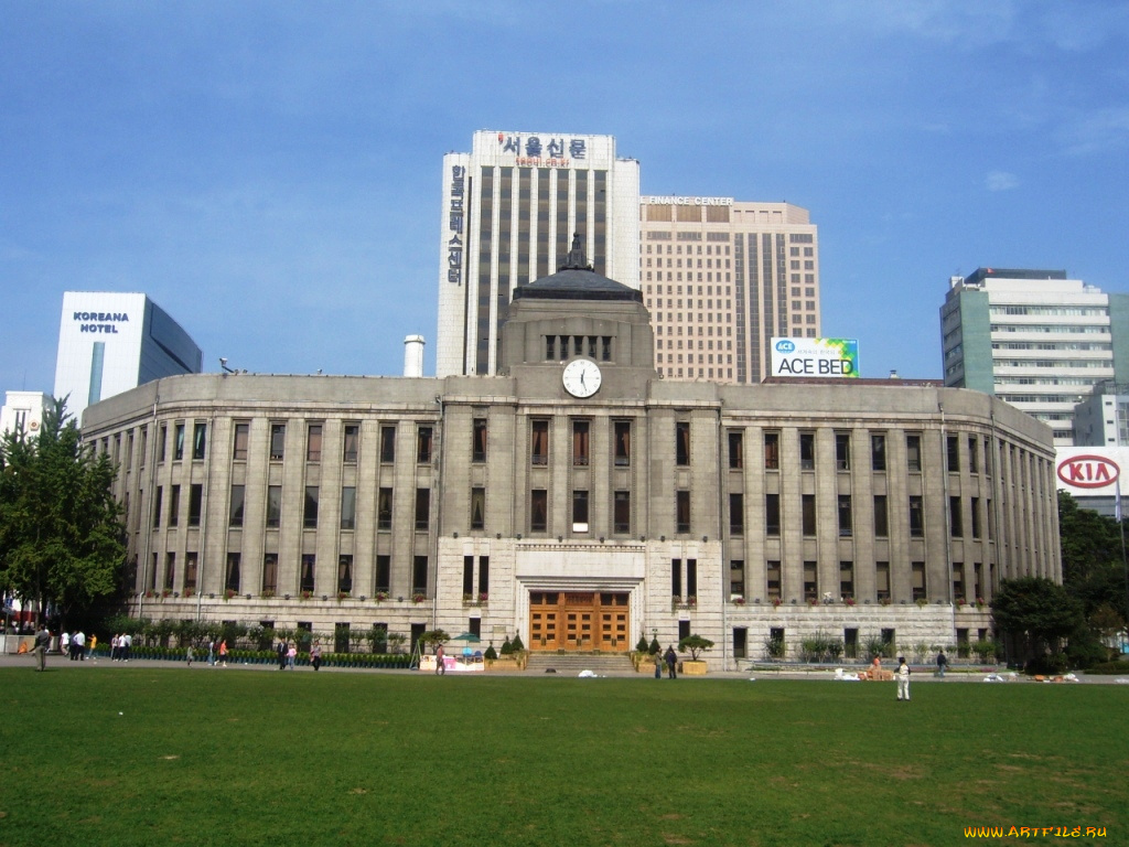 корея, города, здания, дома