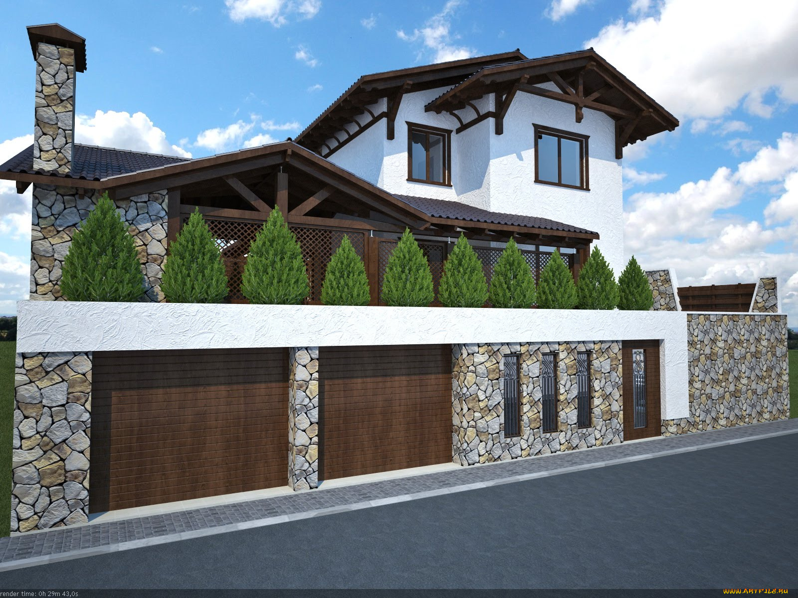 3д, графика, architecture, архитектура, шале