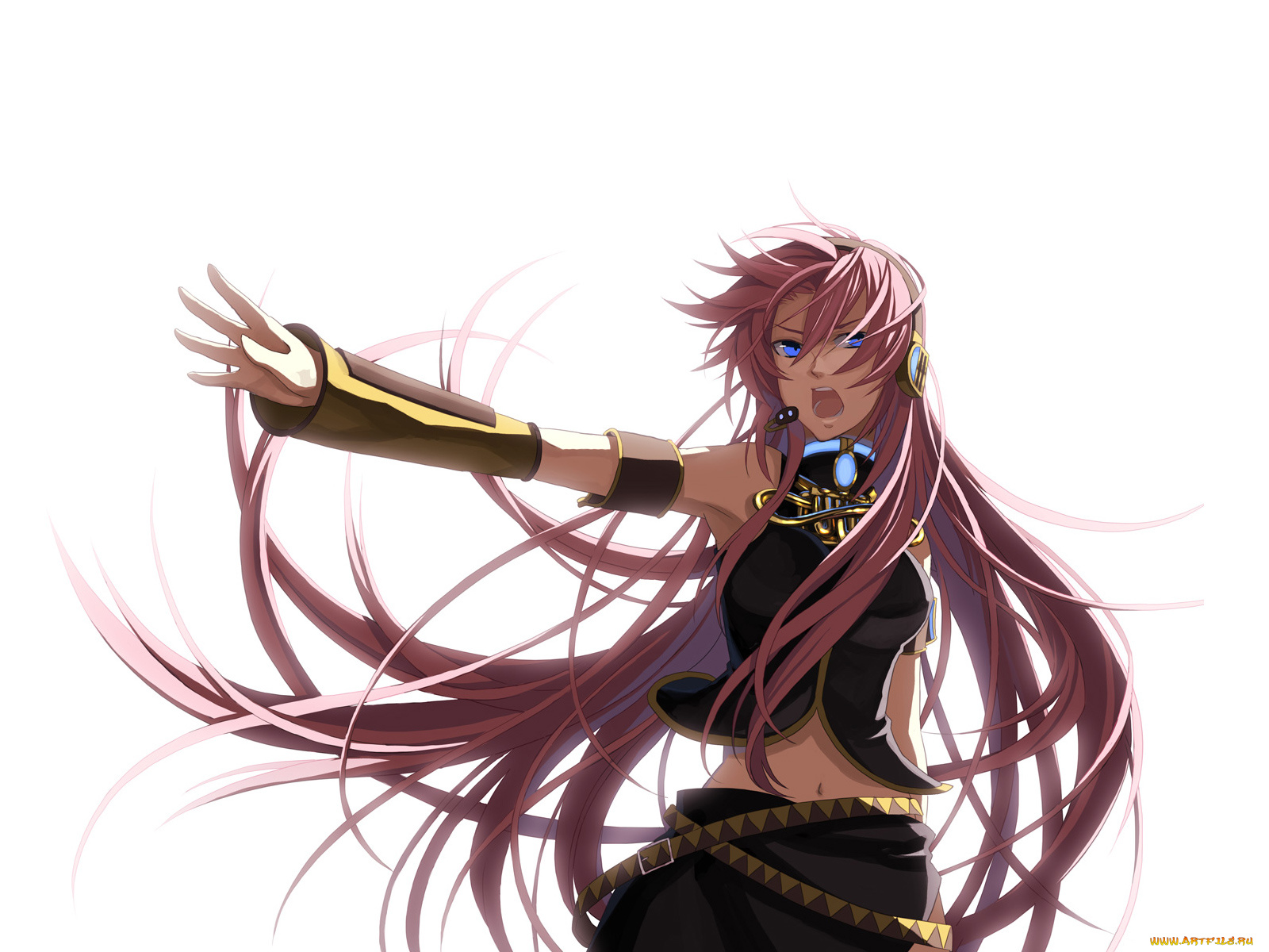 аниме, vocaloid, лука, пение, свет