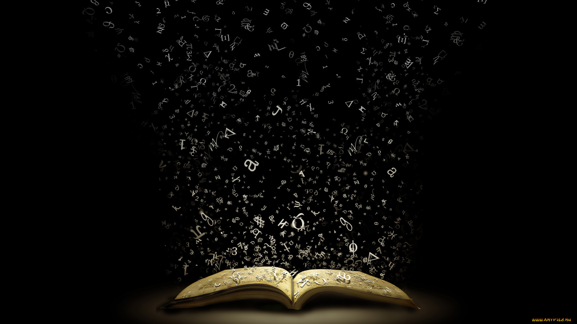 3д, графика, другое, тёмный, буквы, книга