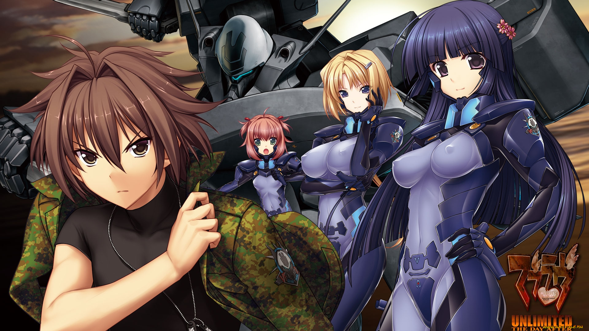 аниме, muv, luv, оружие, костюмы, девушки