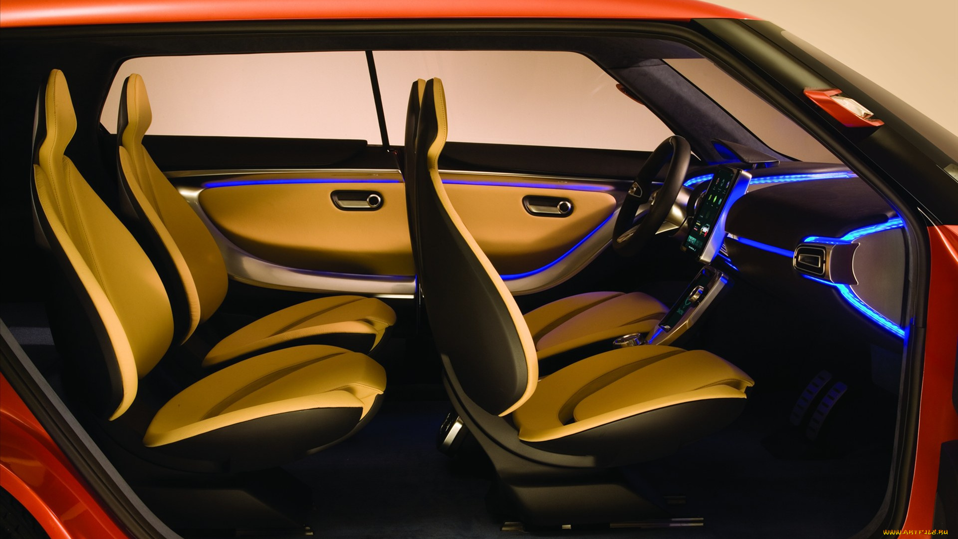 ssangyong, xiv, concept, 2011, автомобили, интерьеры, красный, авто