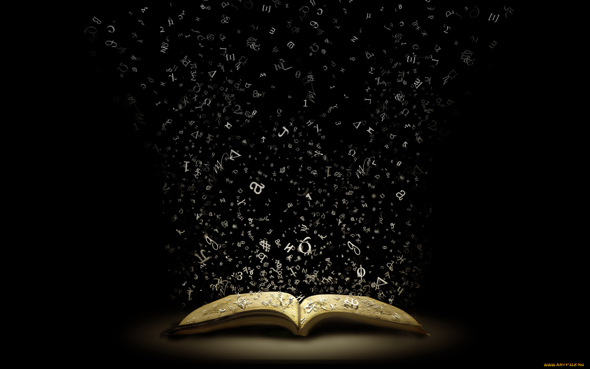 3д, графика, другое, тёмный, буквы, книга