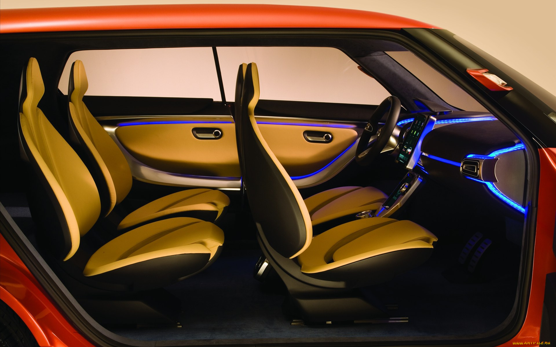 ssangyong, xiv, concept, 2011, автомобили, интерьеры, красный, авто