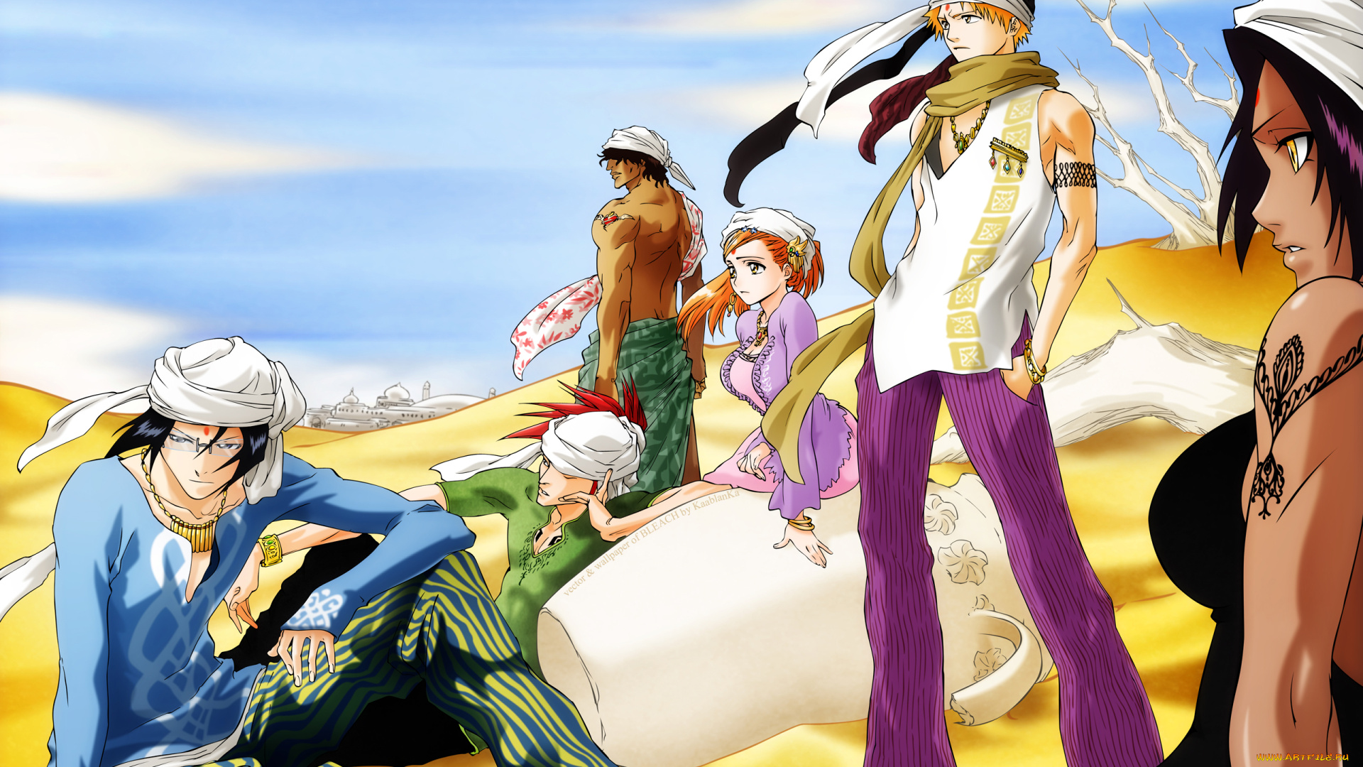 аниме, bleach, sado, yasutora, ishida, uryuu, kurosaki, ichigo, inoue, orihime, abarai, renji, shihouin, yoruichi
