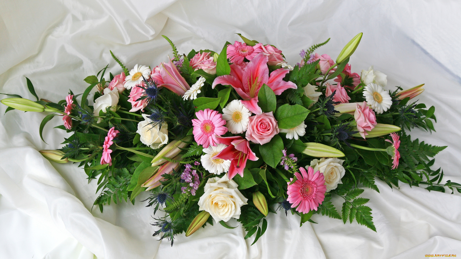 цветы, букеты, композиции, герберы, розы, лилии