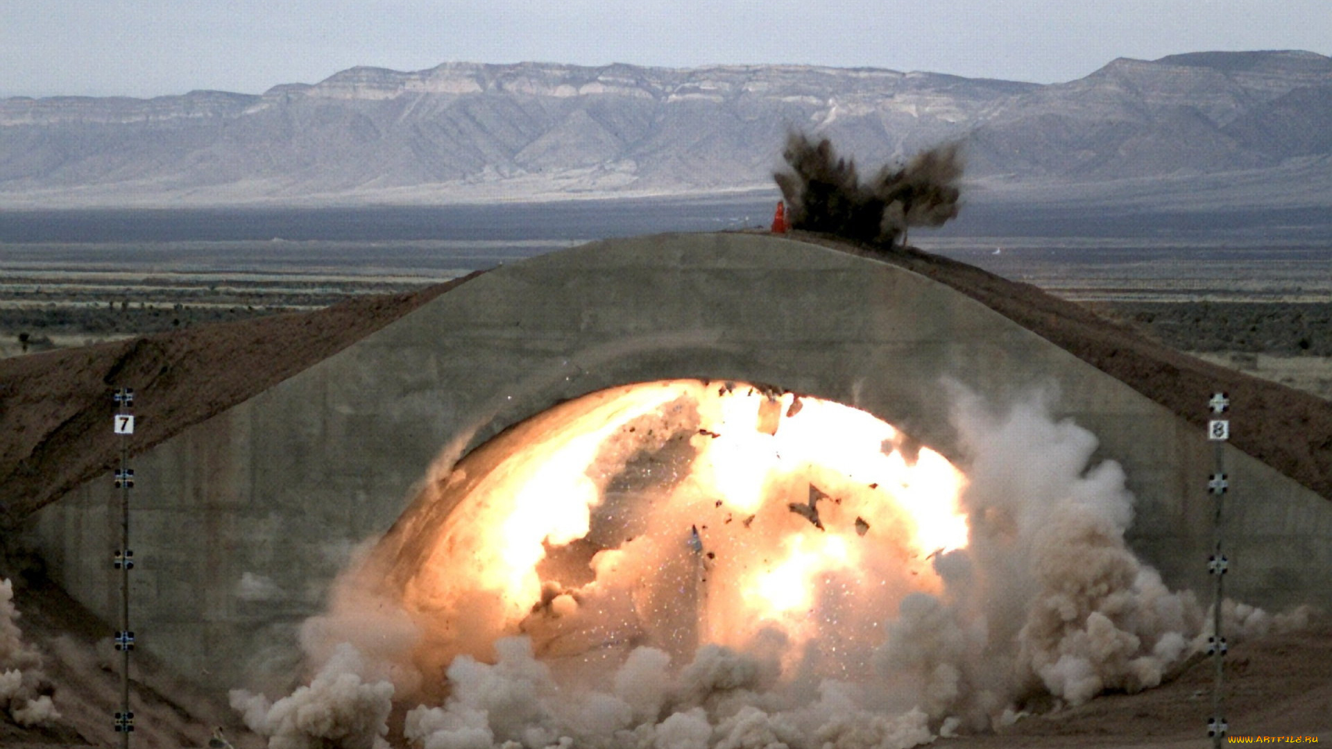 explosion, разное, взрывы, взрыв, бункер, бетонный