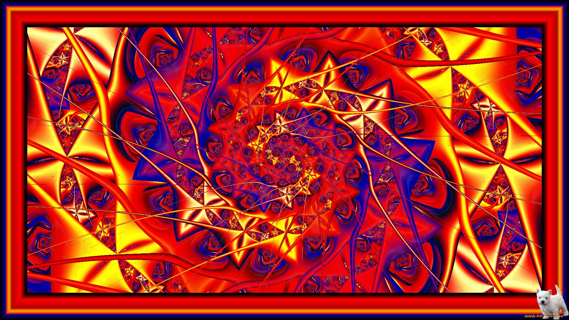 3д, графика, fractal, фракталы, цвета, узор, щенок